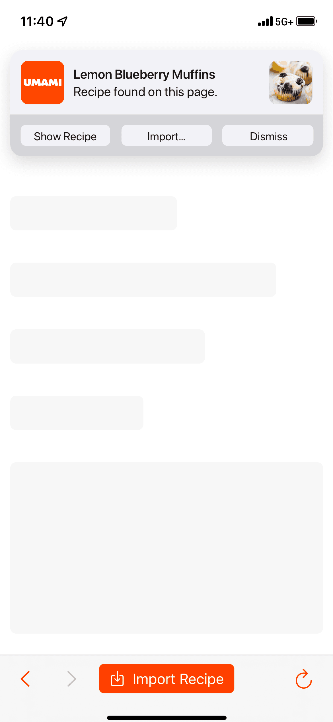 Import recipes without the fluff