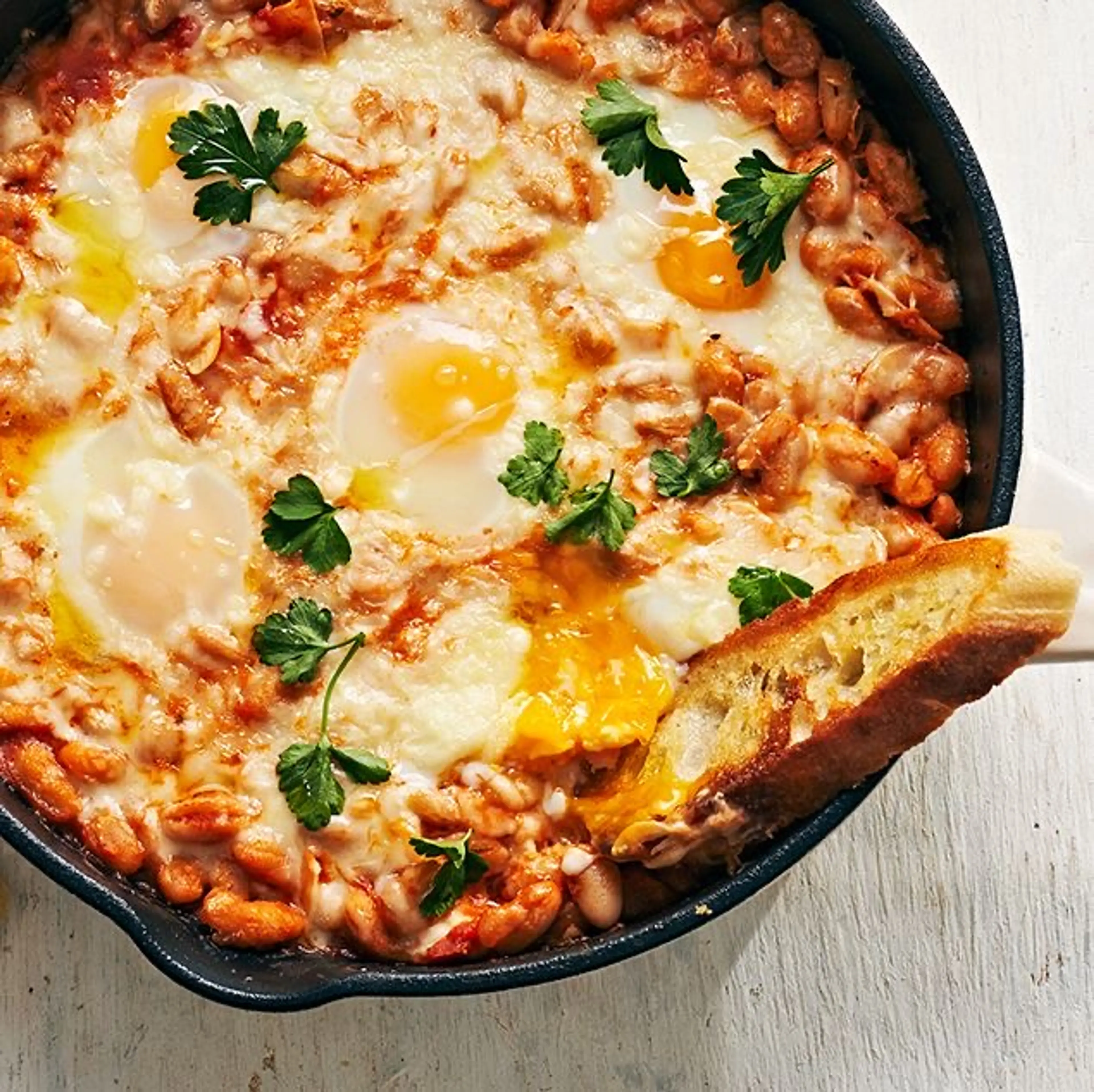 Cheesy White Bean Skillet