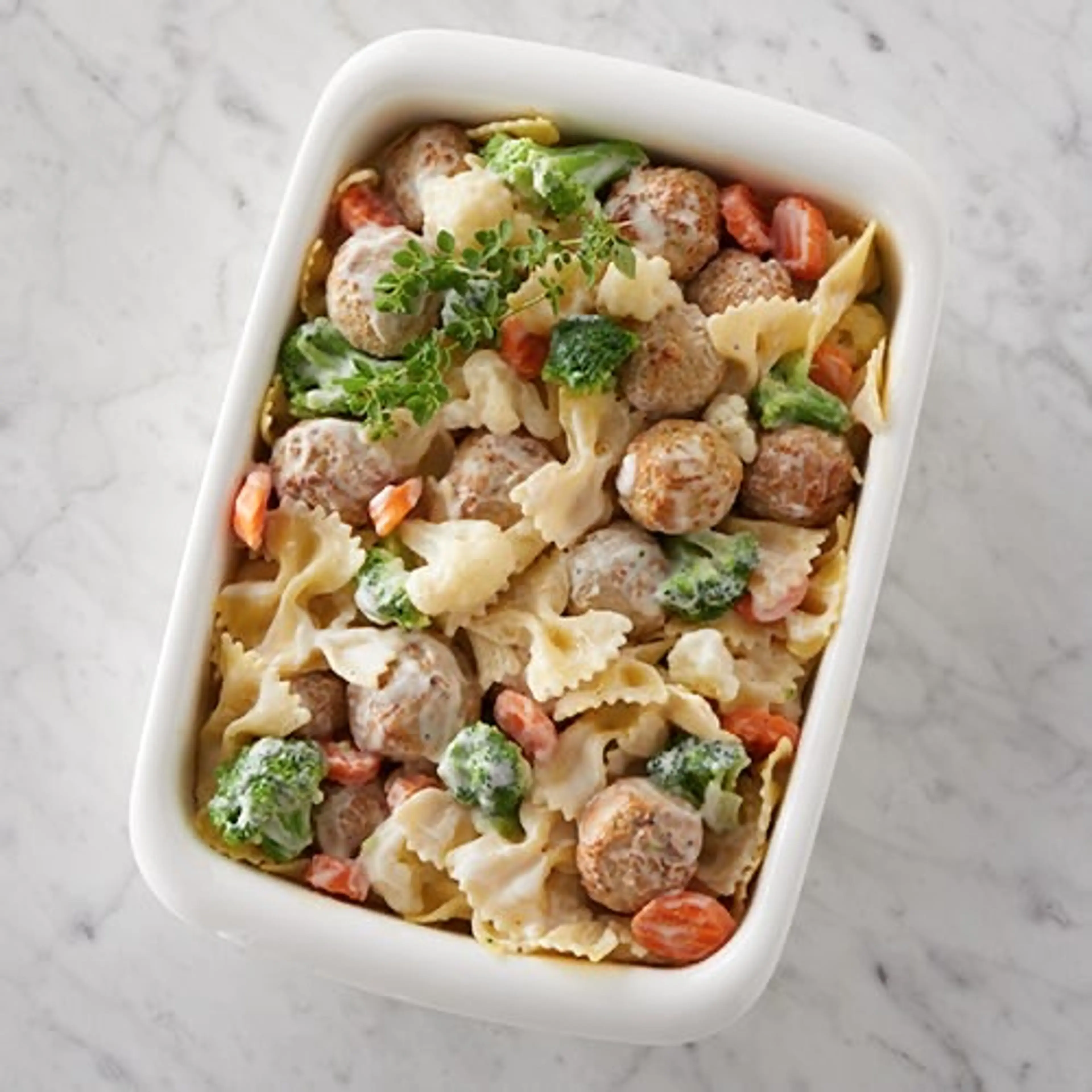 Alfredo Turkey Meatballs Pasta Bake Recipe