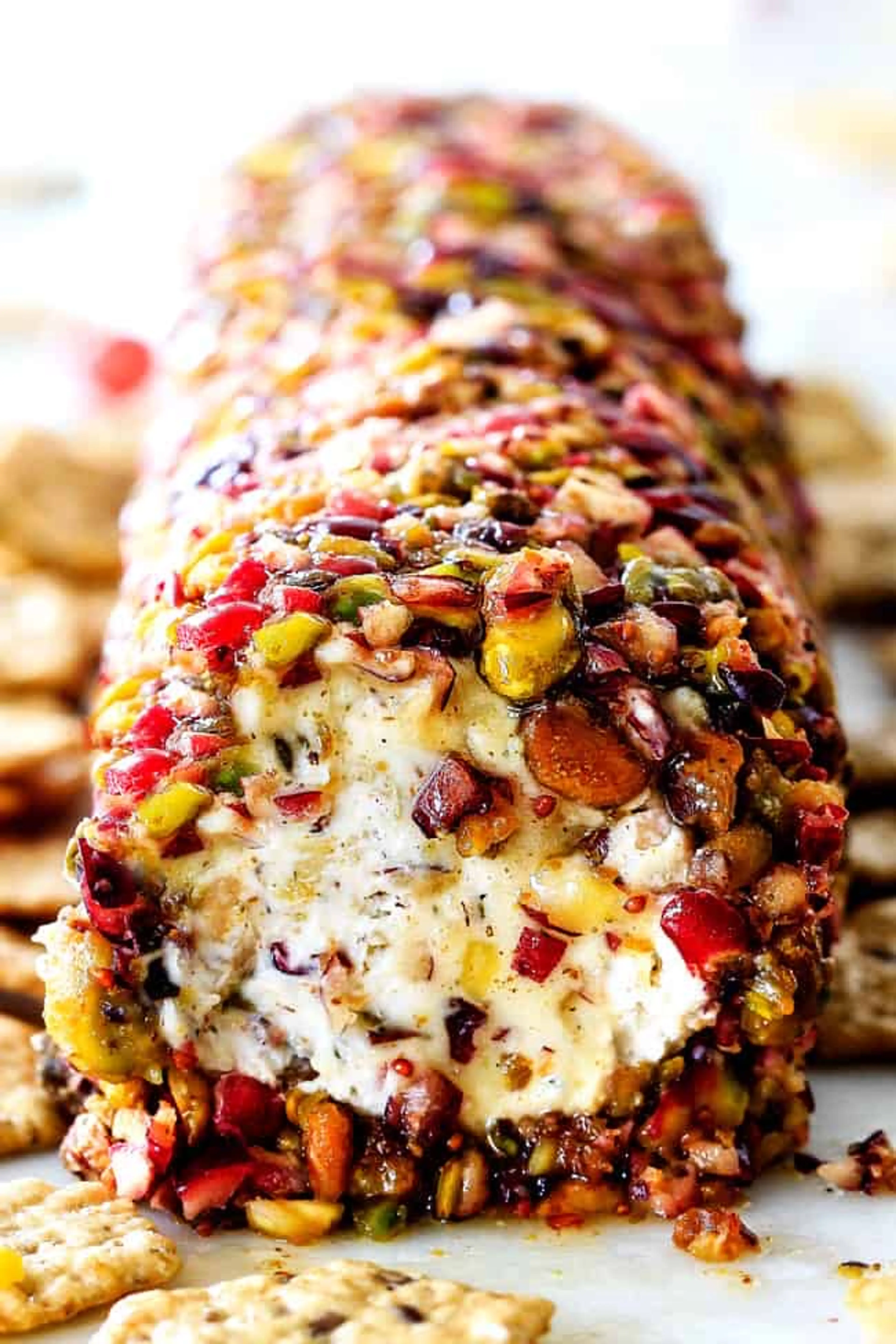 Easy Cranberry Pistachio Cheese Log