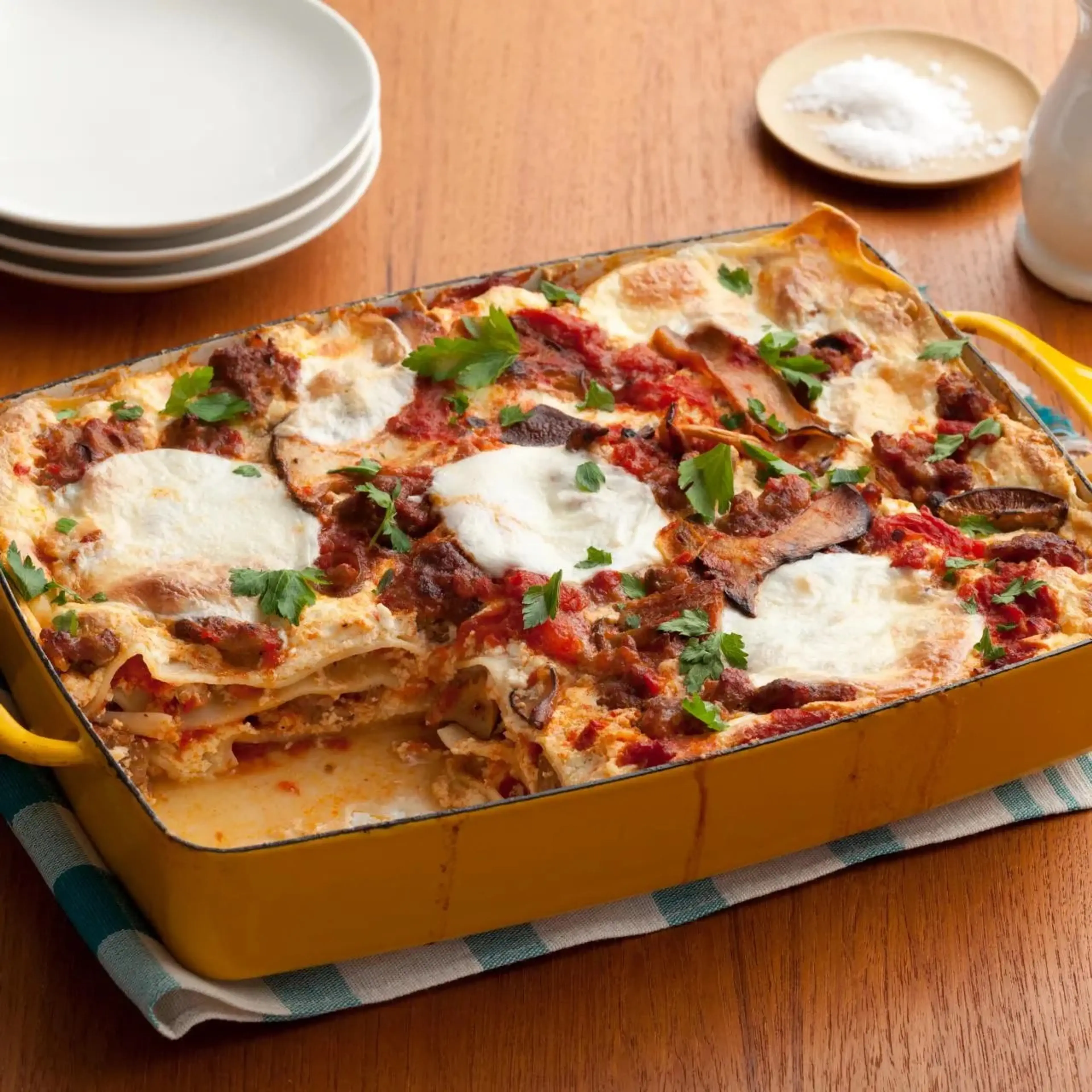 Sausage and Mixed Mushroom Lasagna