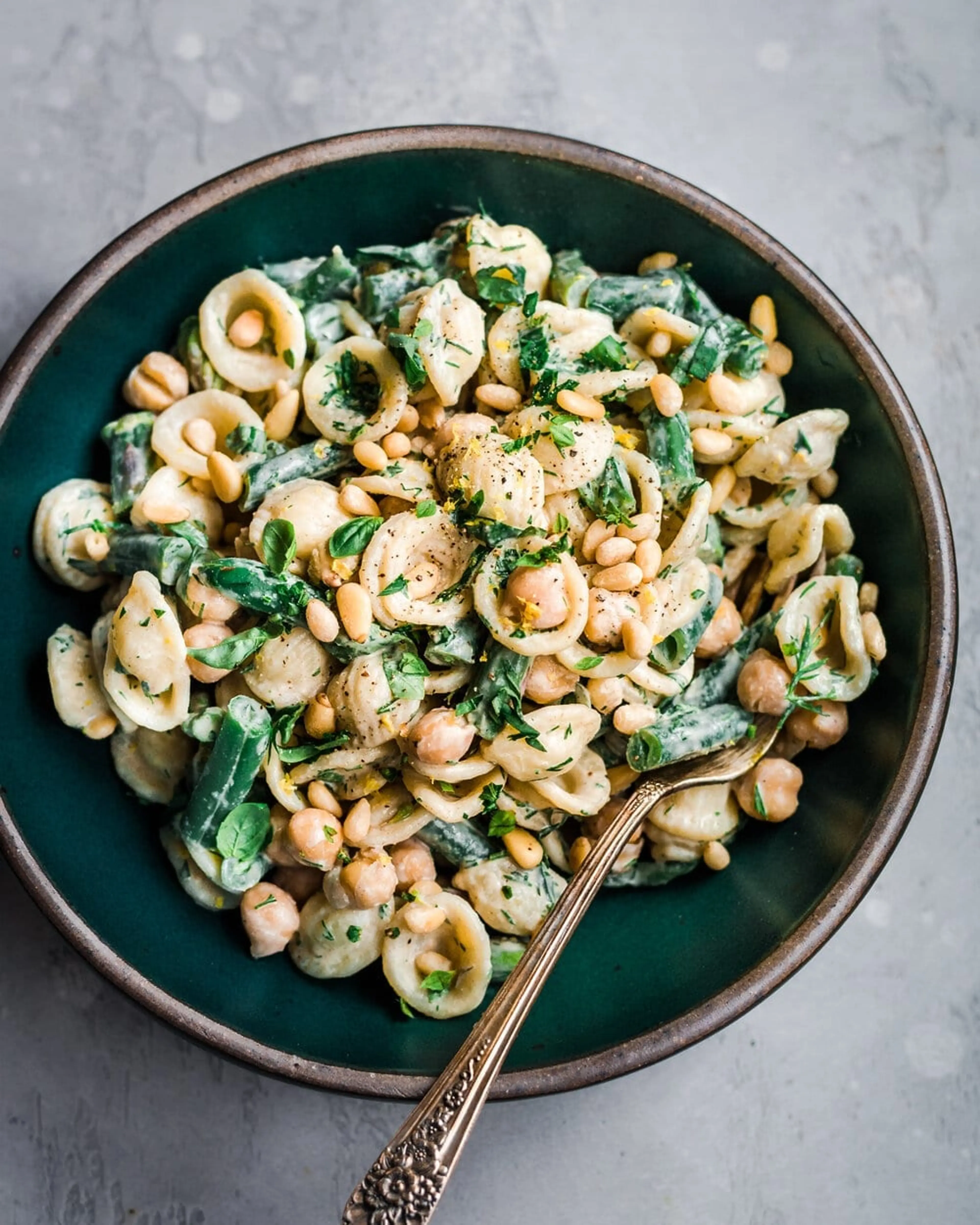 Tahini and Greens Pasta Salad