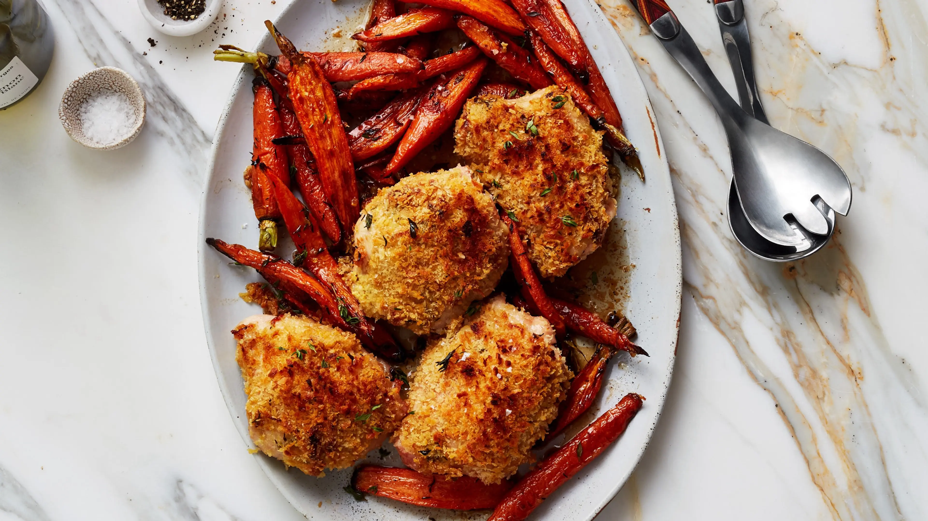 Panko-Crusted Roast Chicken Thighs With Mustard and Thyme