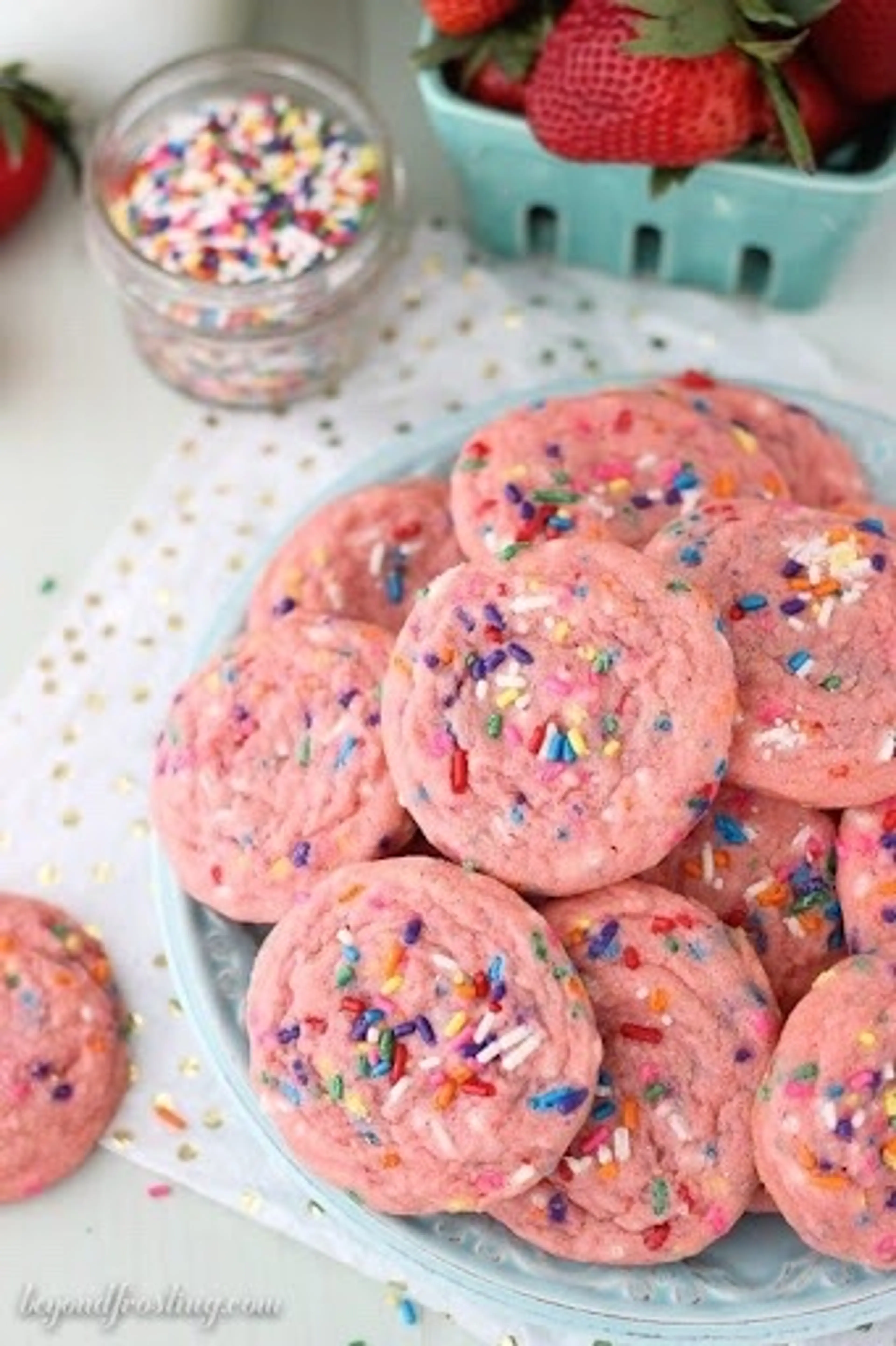 Pink Funfetti Cake Mix Cookies