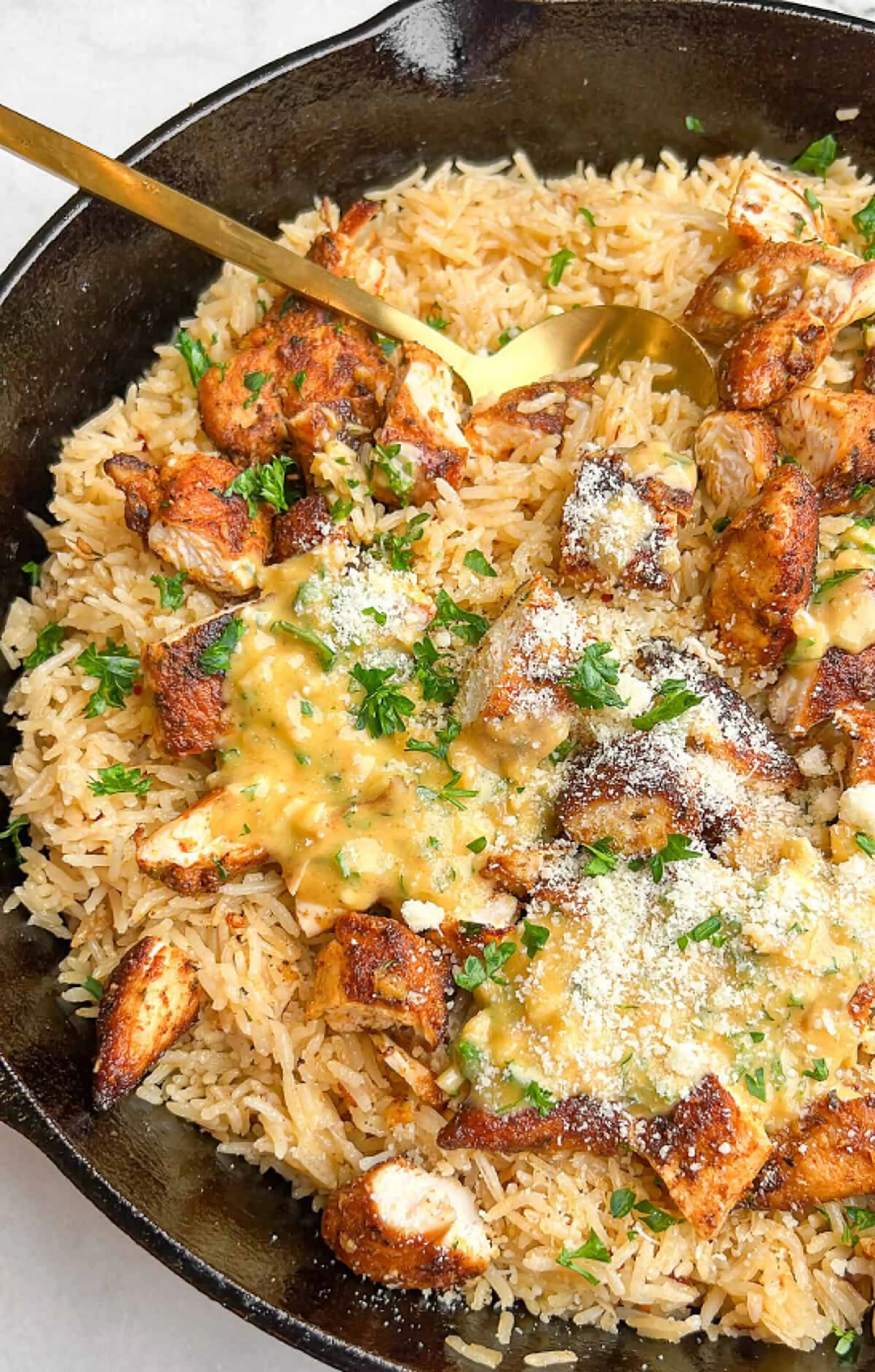 One-Pan Garlic Parmesan Chicken and Rice