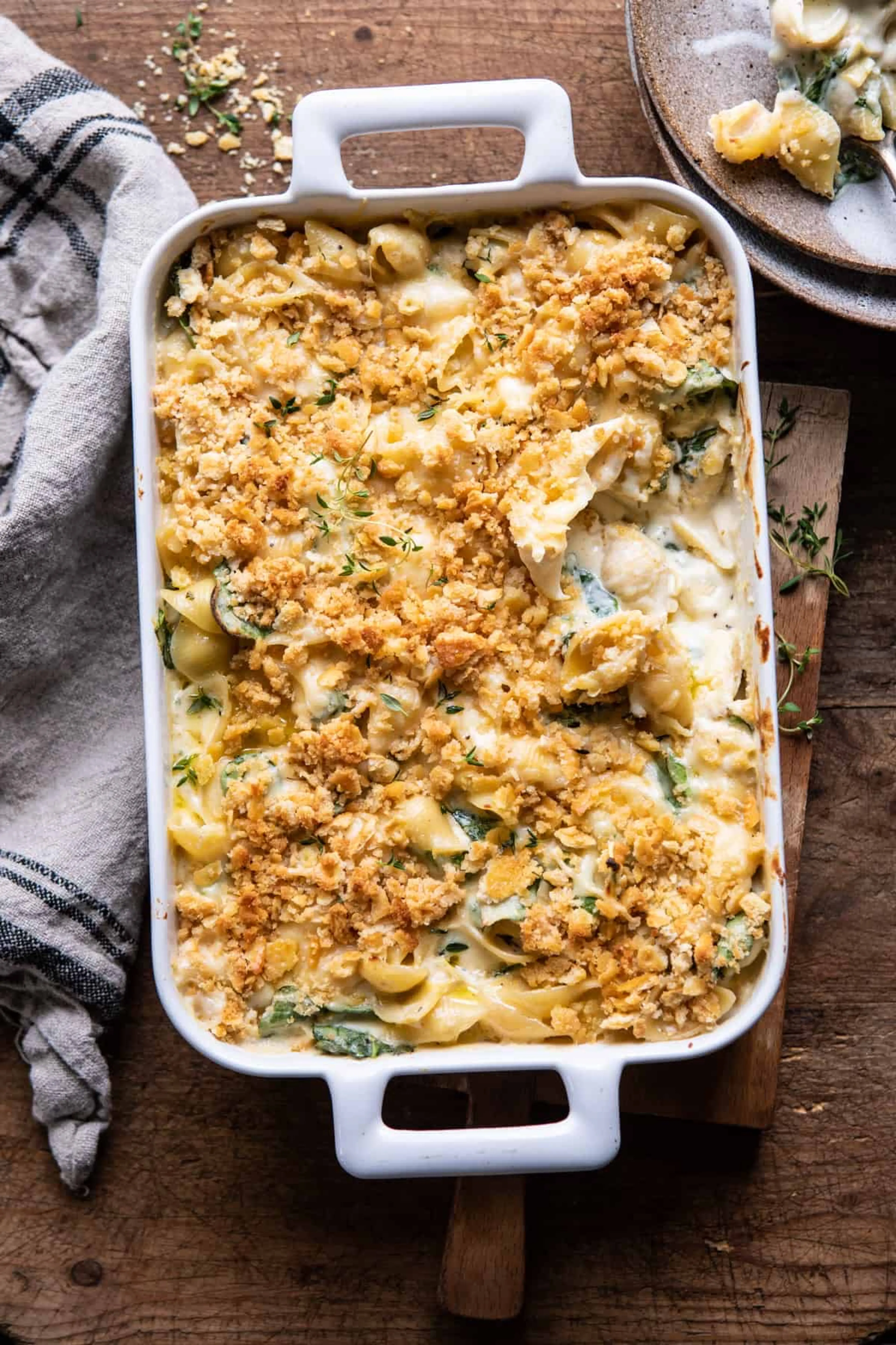 Baked Spinach and Artichoke Mac and Cheese