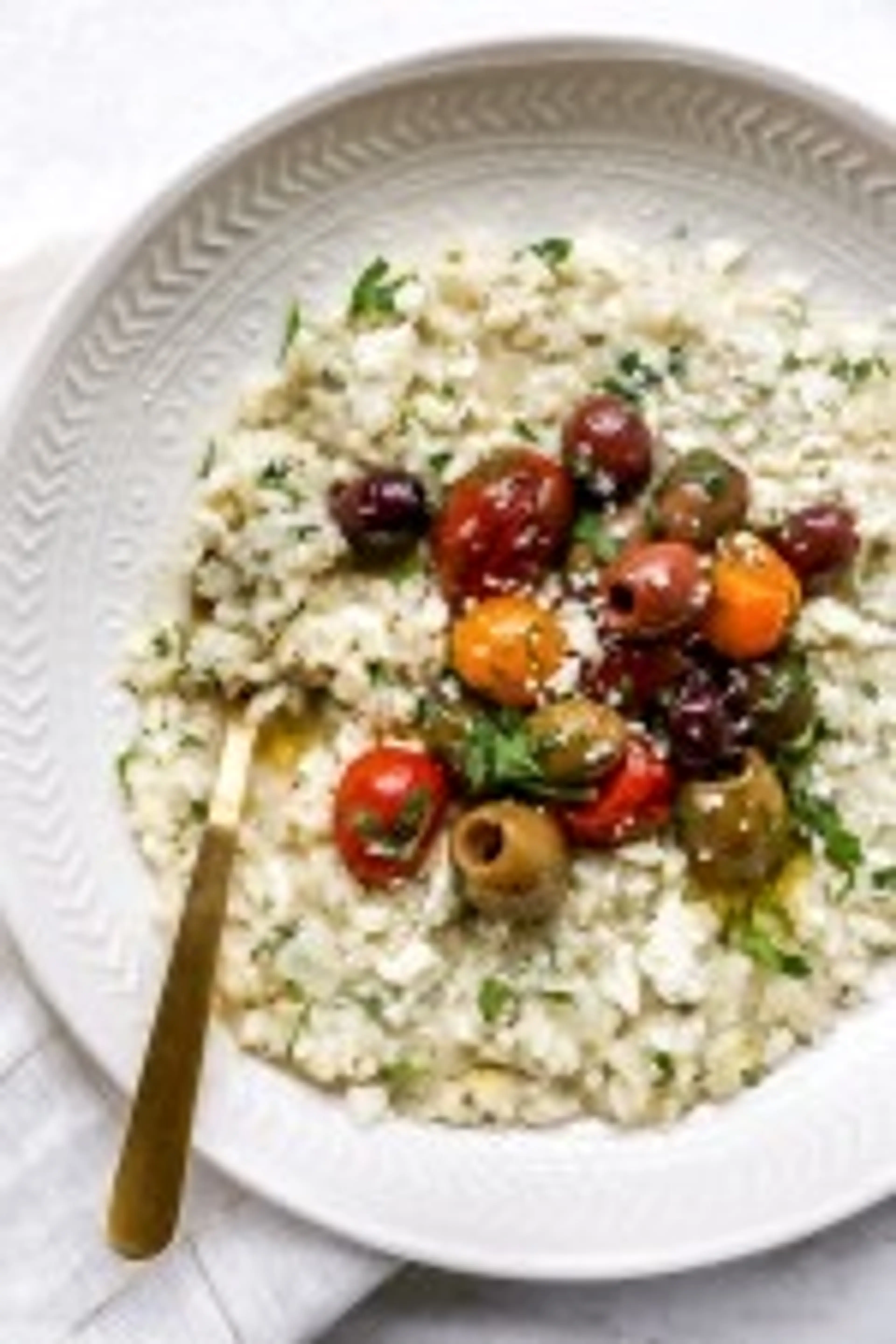 Greek Risotto with Roasted Tomatoes & Olives