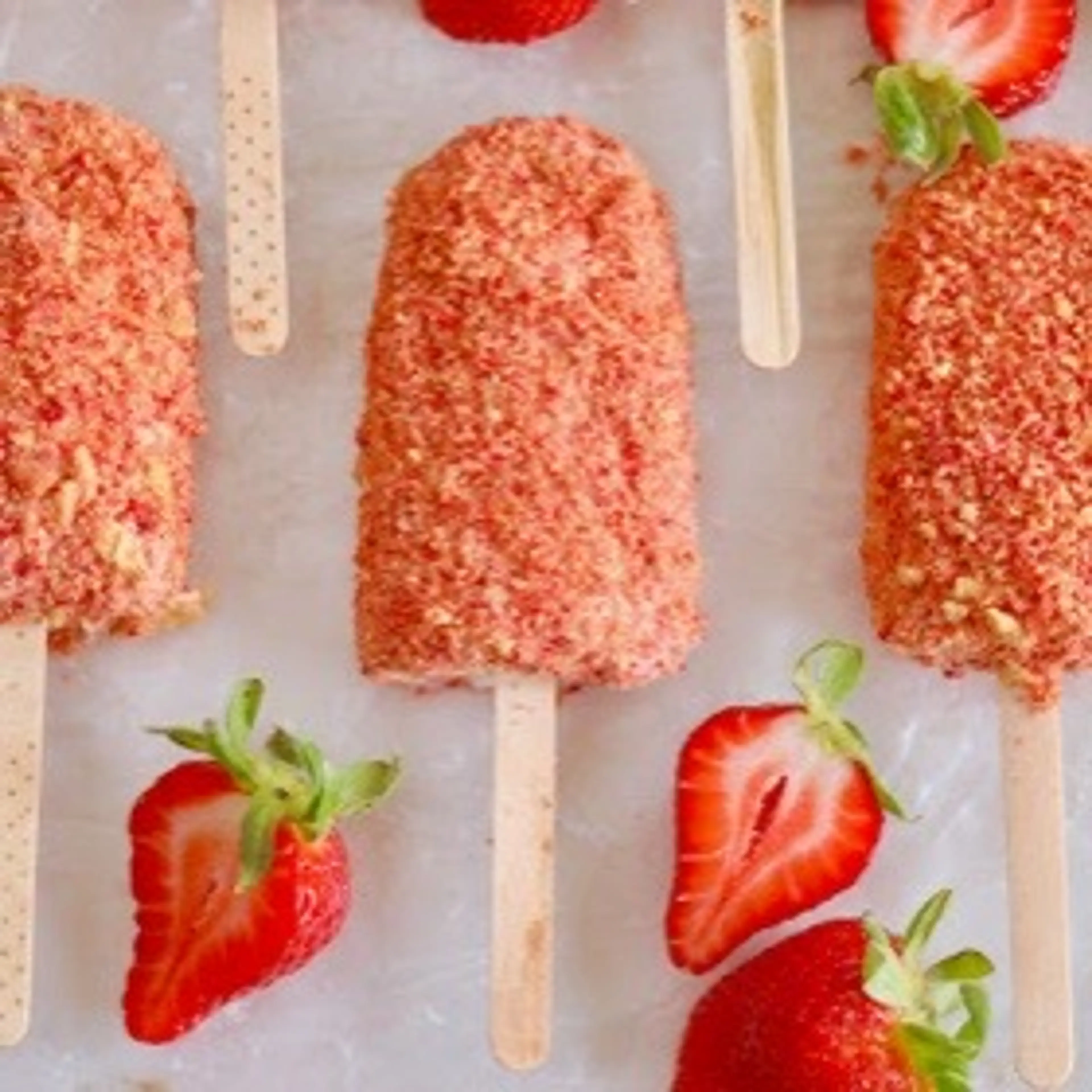 Homemade Strawberry Shortcake Ice Cream Bars