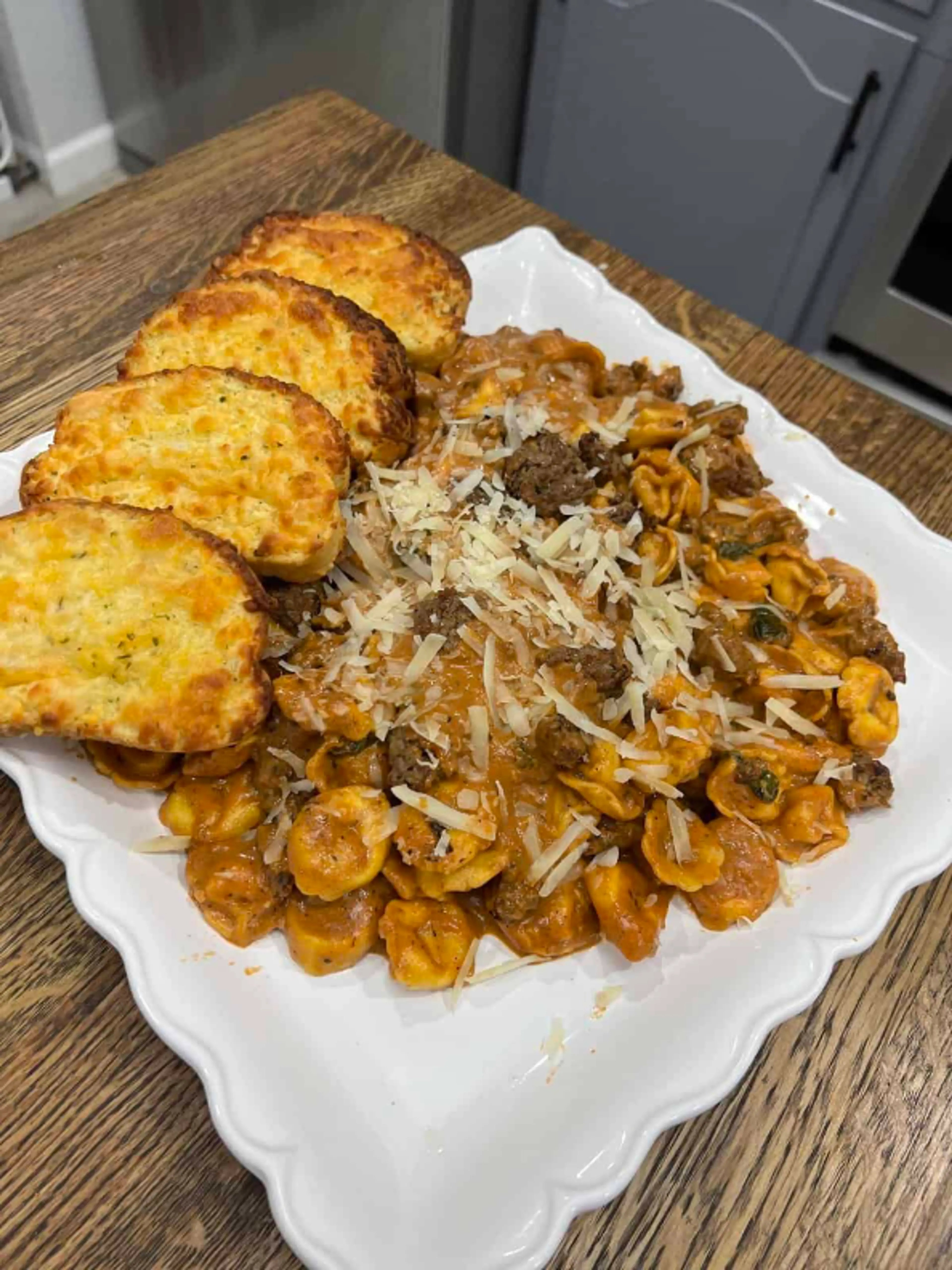 Creamy Sausage and Tortellini Skillet