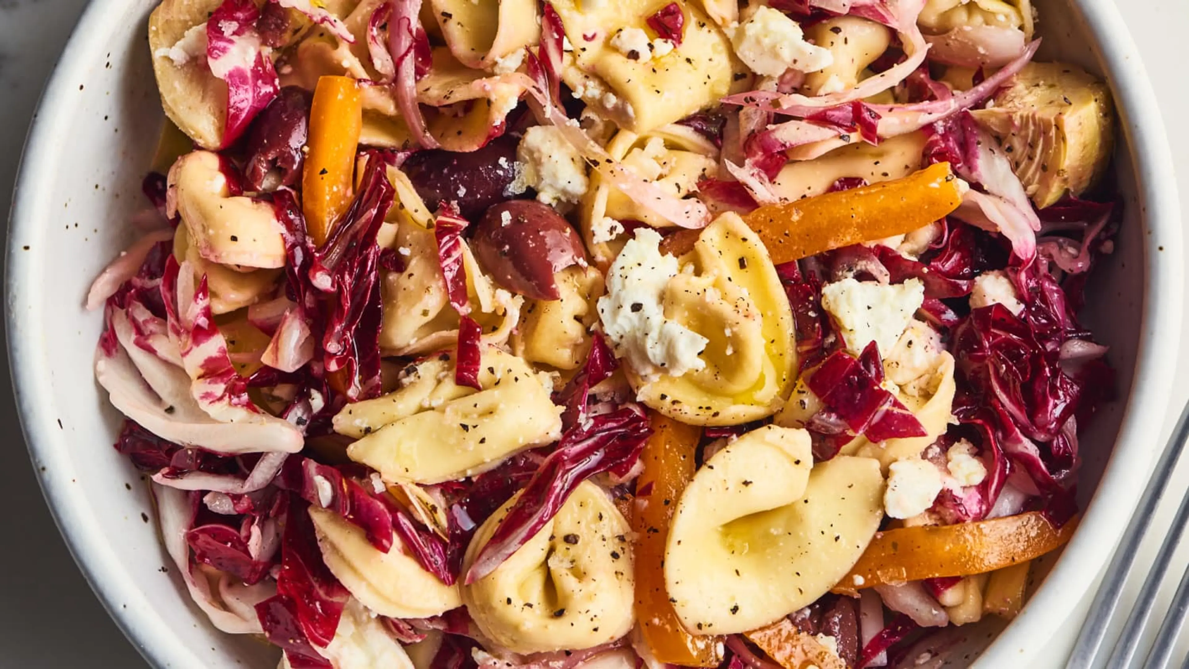 Make-Ahead Tortellini Salad with Marinated Artichokes and Fe