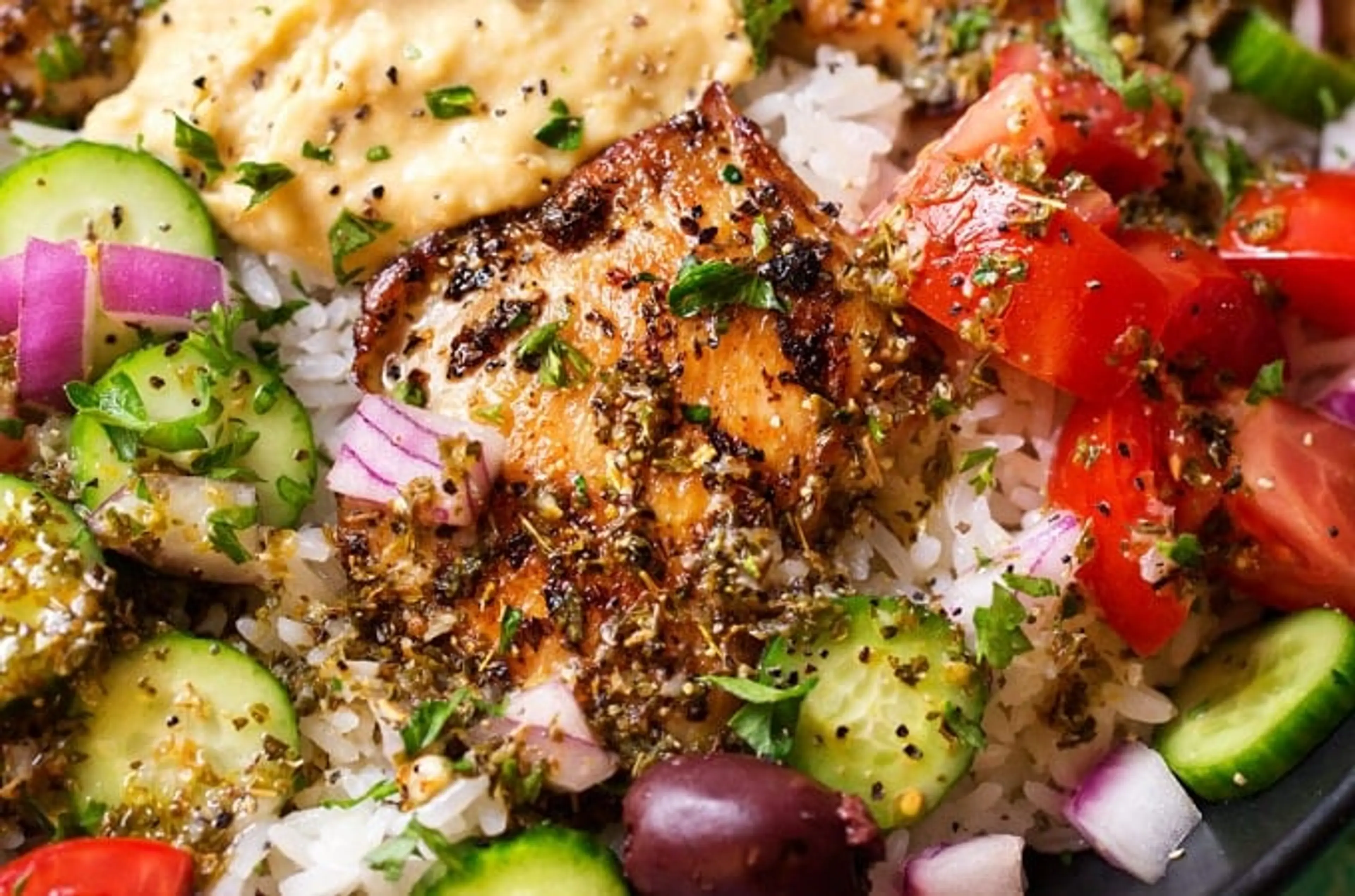 Greek Chicken Rice Bowl