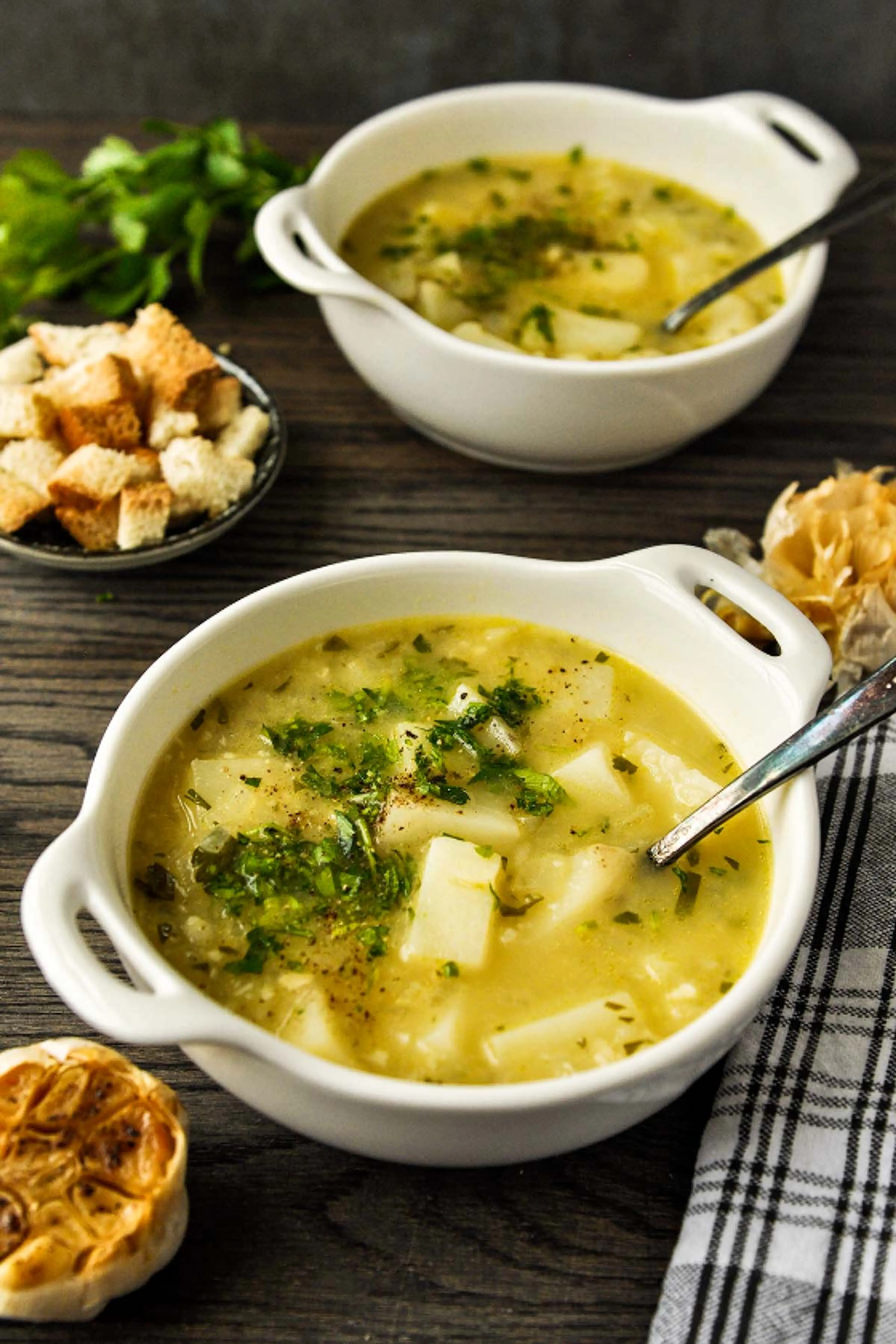 Roasted Garlic Potato Soup