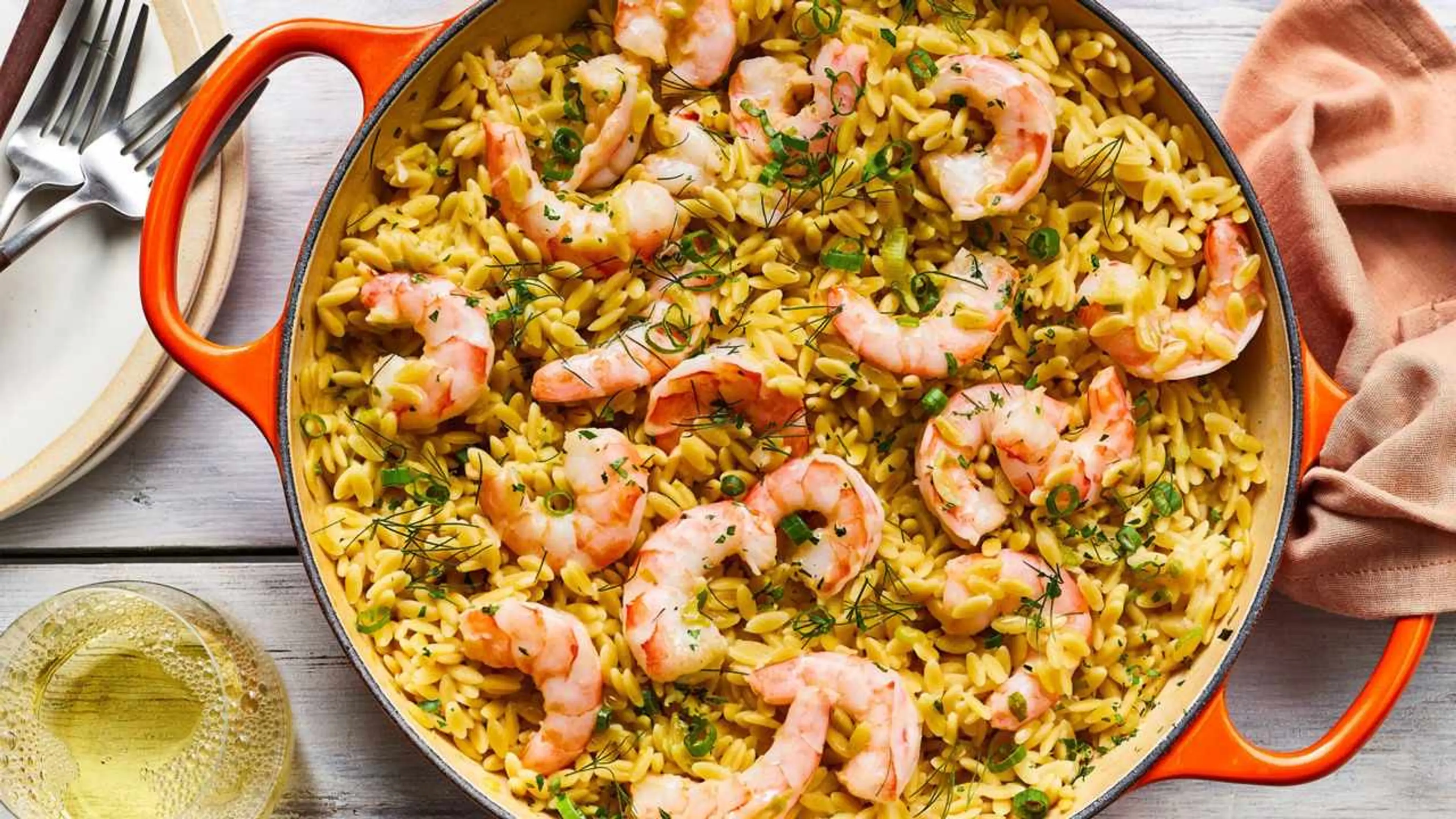 Skillet Shrimp Destin with Orzo Recipe