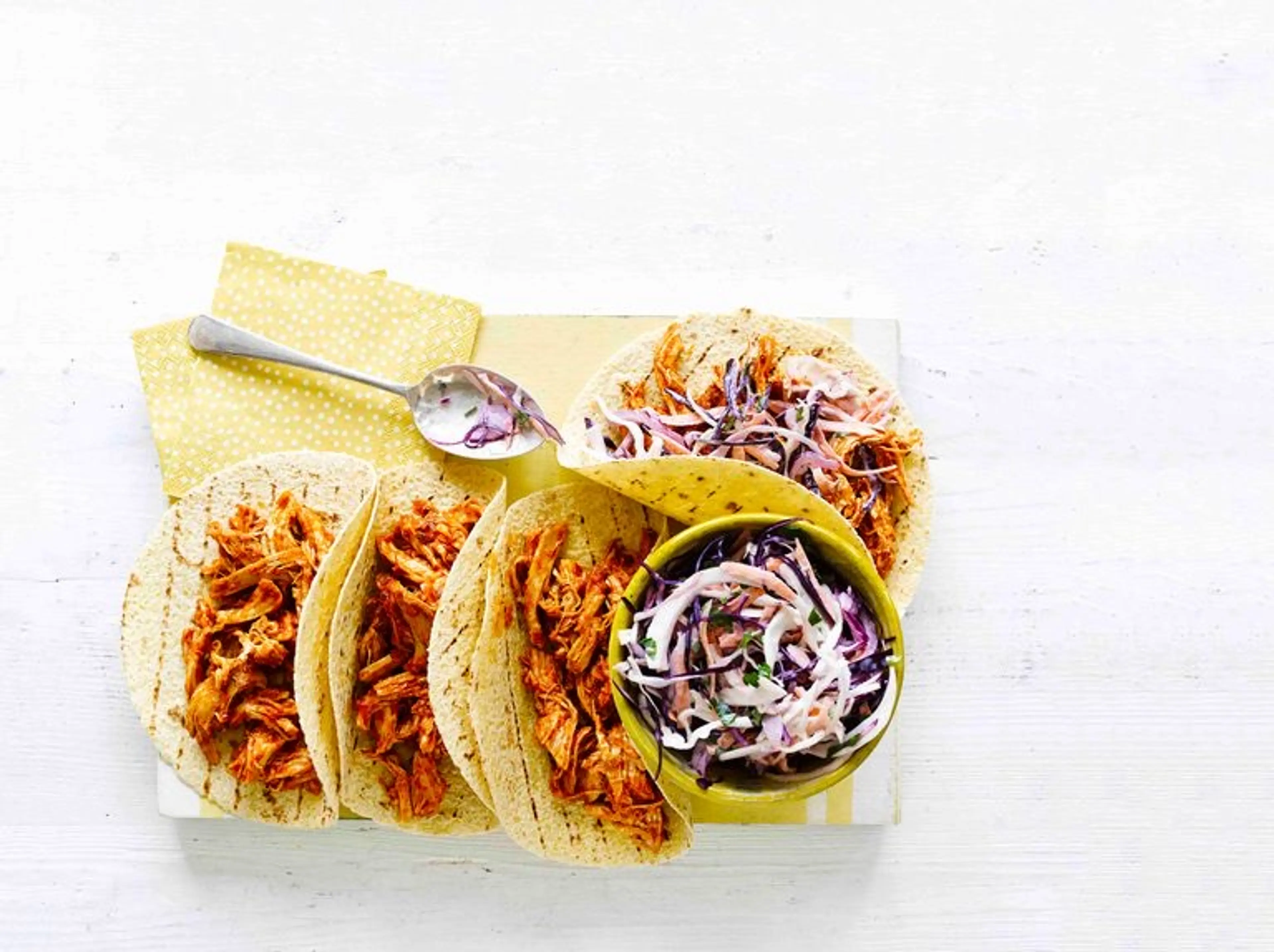 Chipotle pulled chicken with slaw