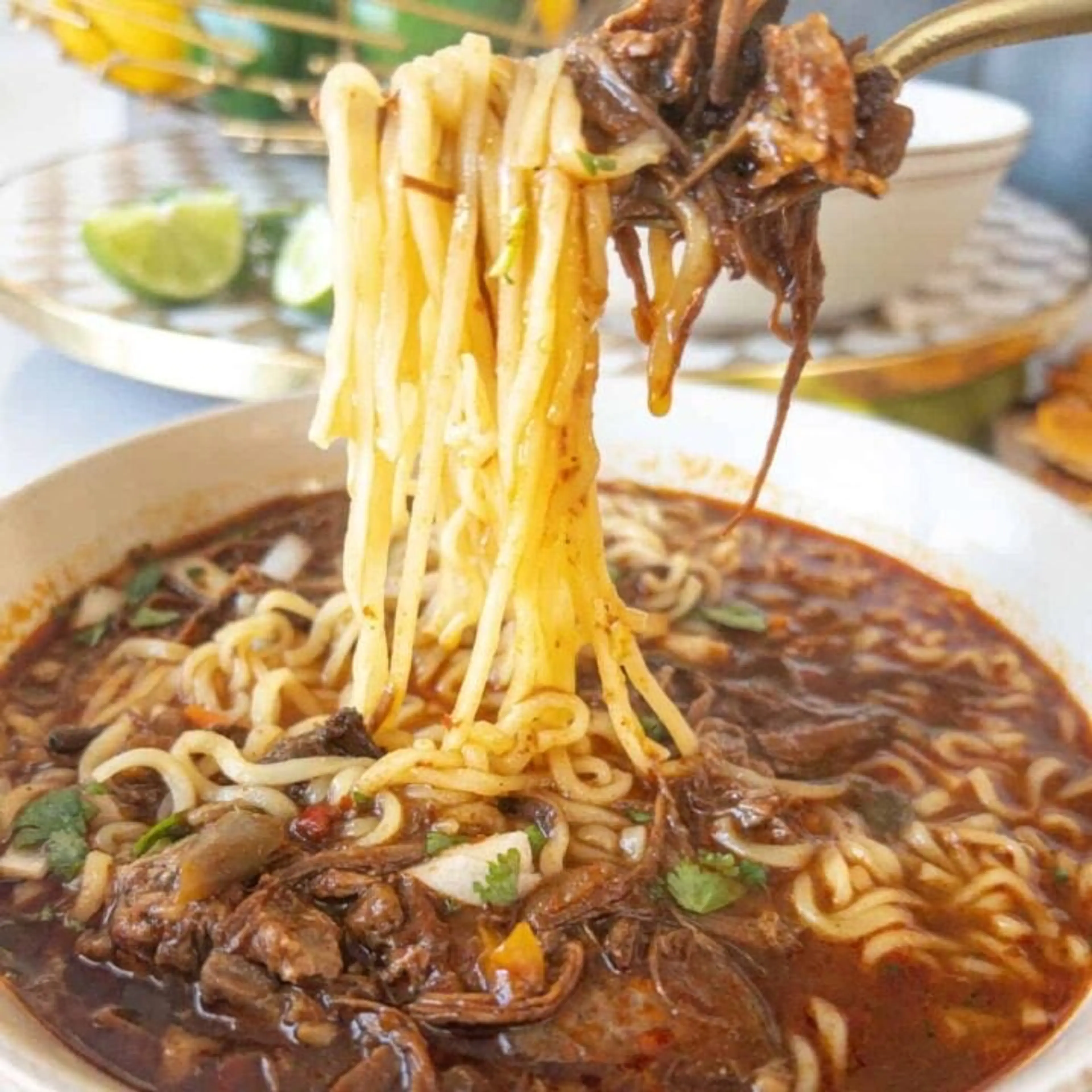 Birria Ramen with Beef in the Pressure Cooker