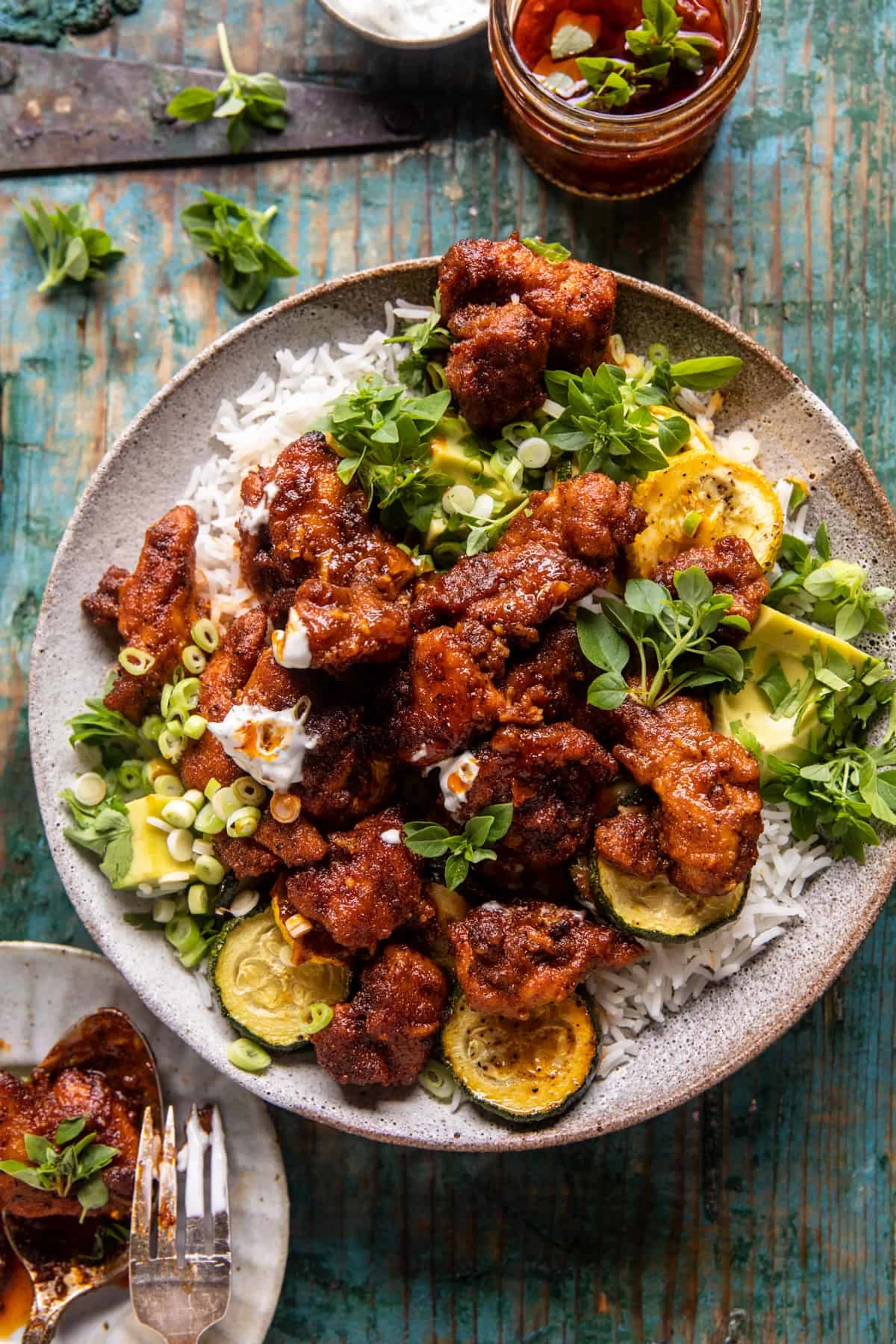 Sheet Pan Hot Honey Garlic Chicken and Zucchini