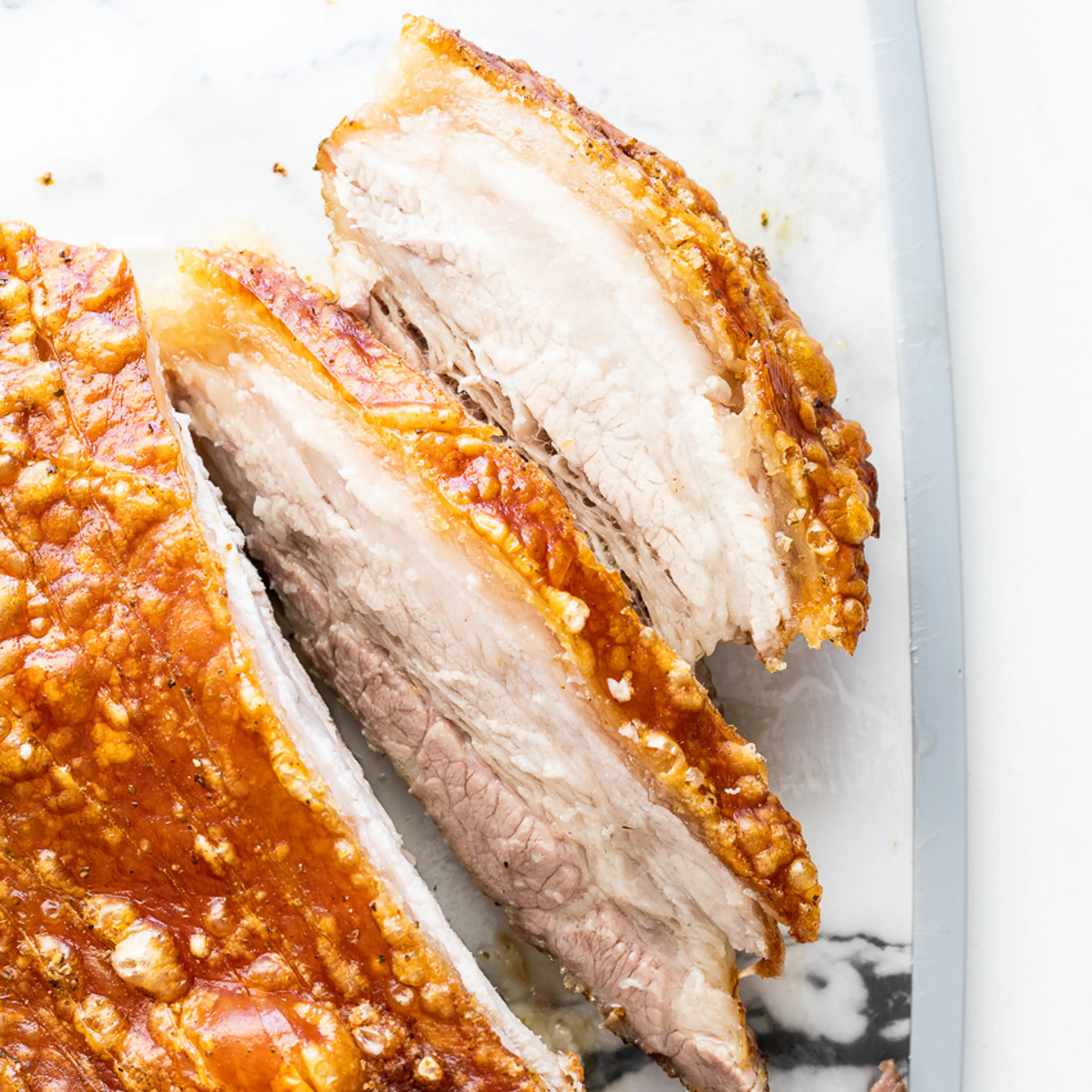 Salt and pepper pork belly with perfect crispy crackling