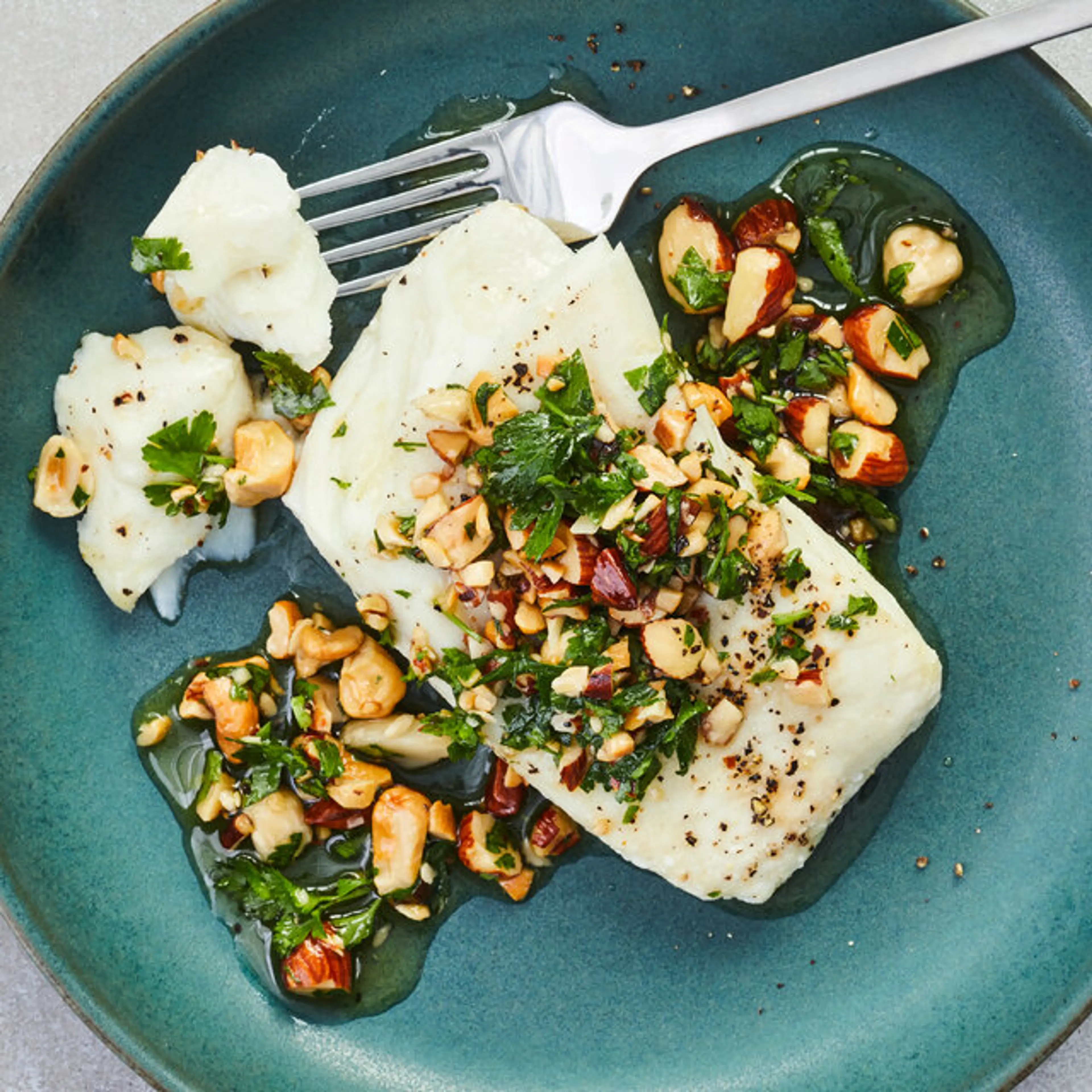 Oven-Steamed Fish With Mixed-Nut Salsa