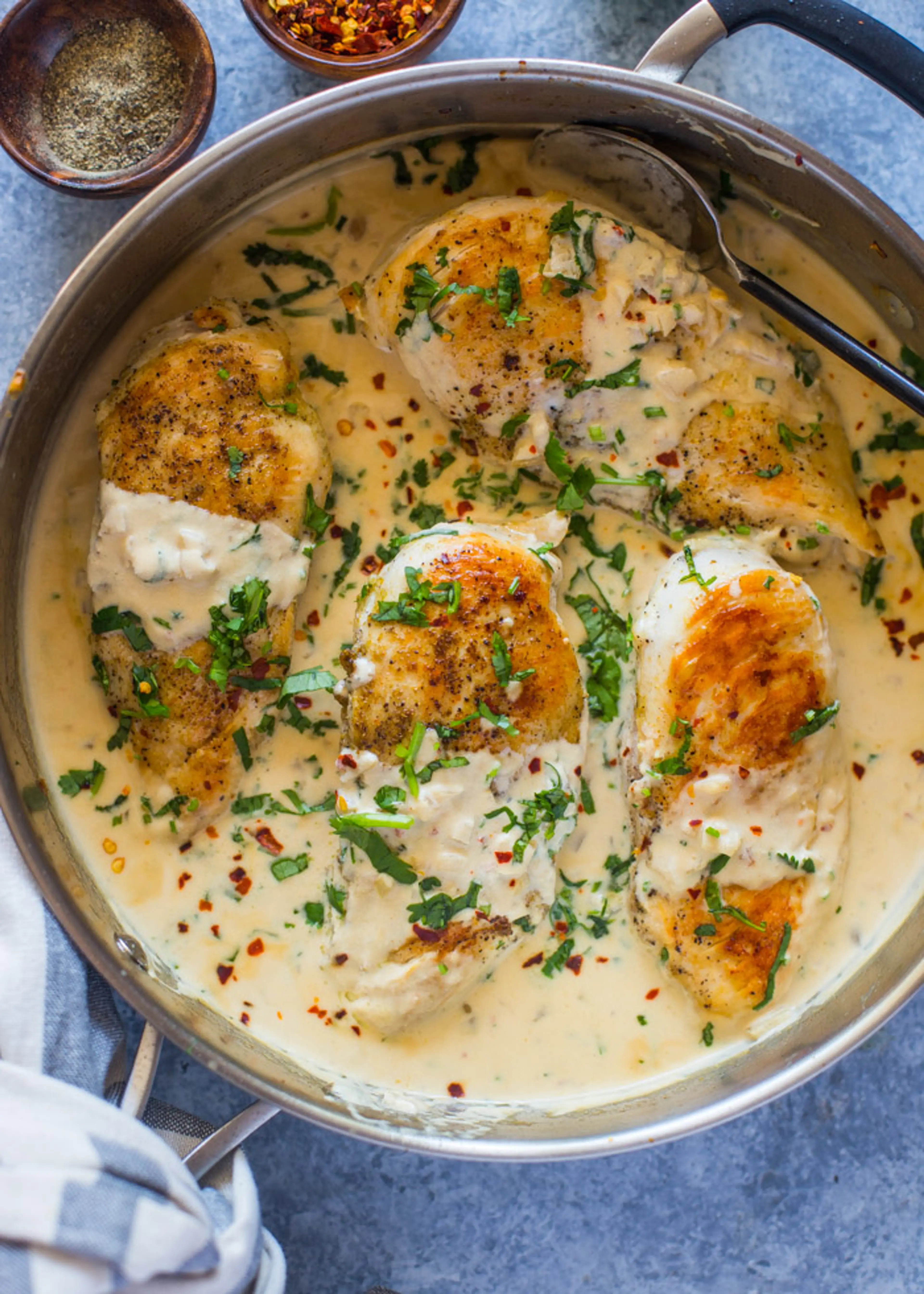 Easy One Skillet Creamy Cilantro Lime Chicken