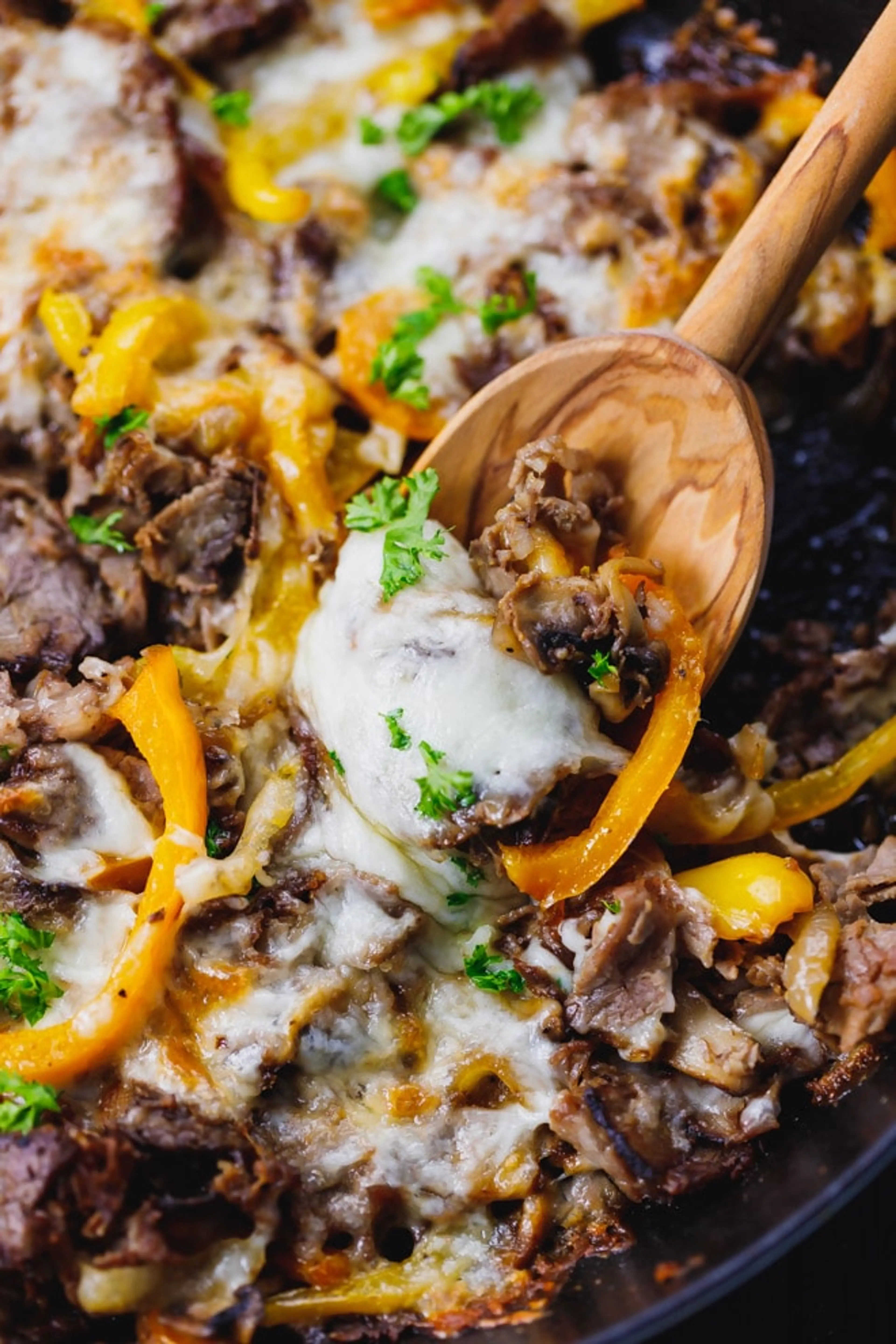 Low Carb Philly Cheesesteak Skillet