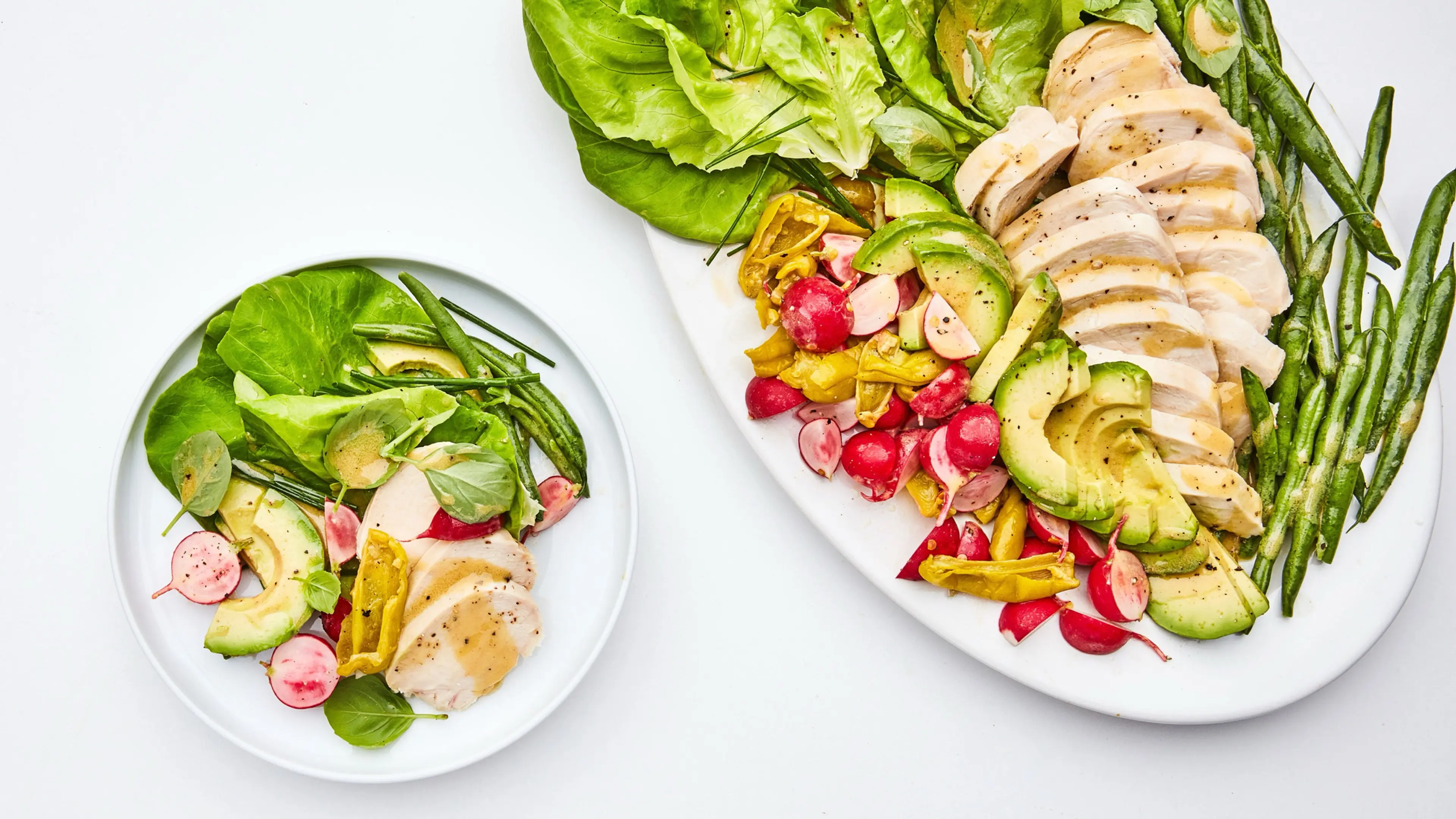 Spring Chicken Salad With Smashed Green Beans