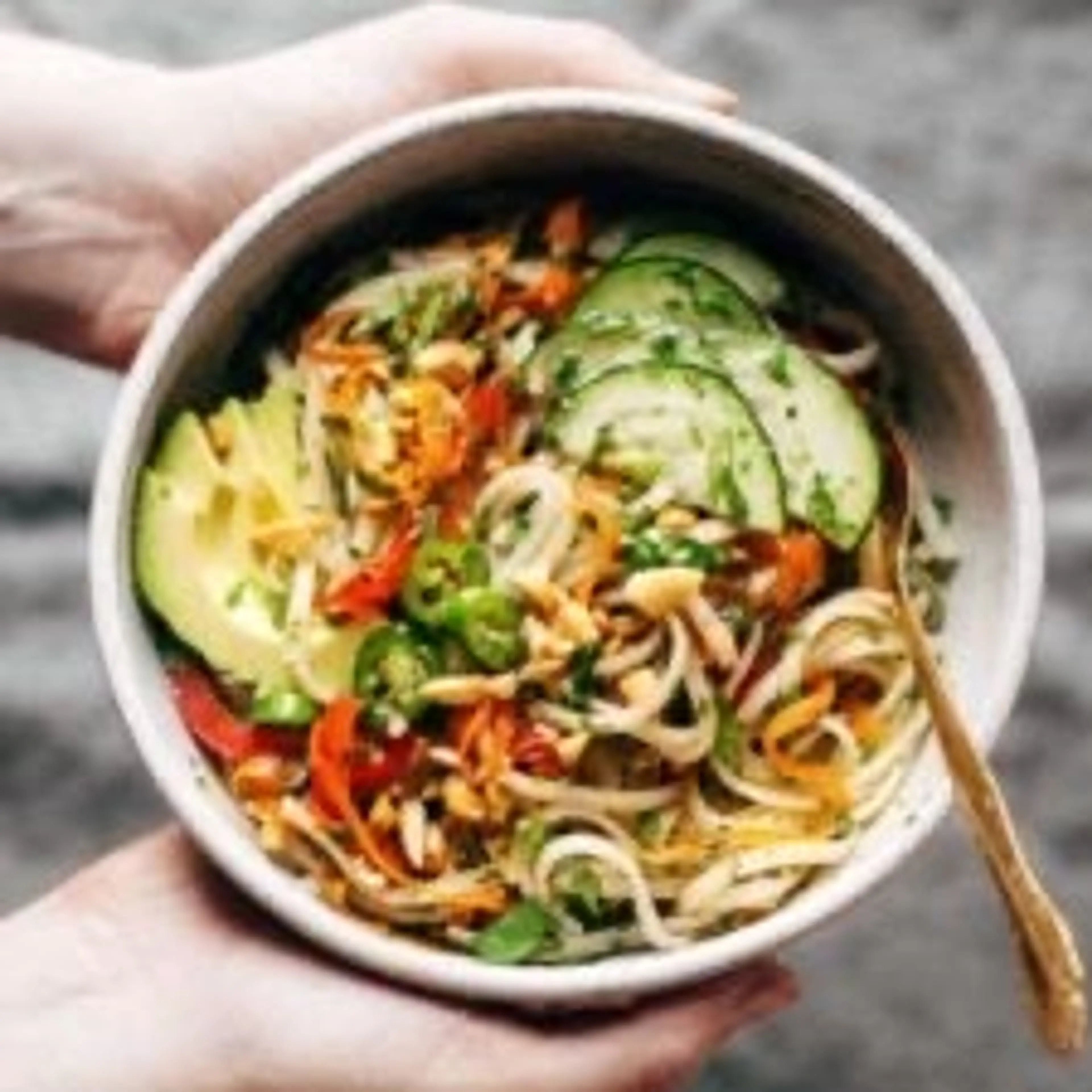 Spring Roll Bowls with Sweet Garlic Lime Sauce