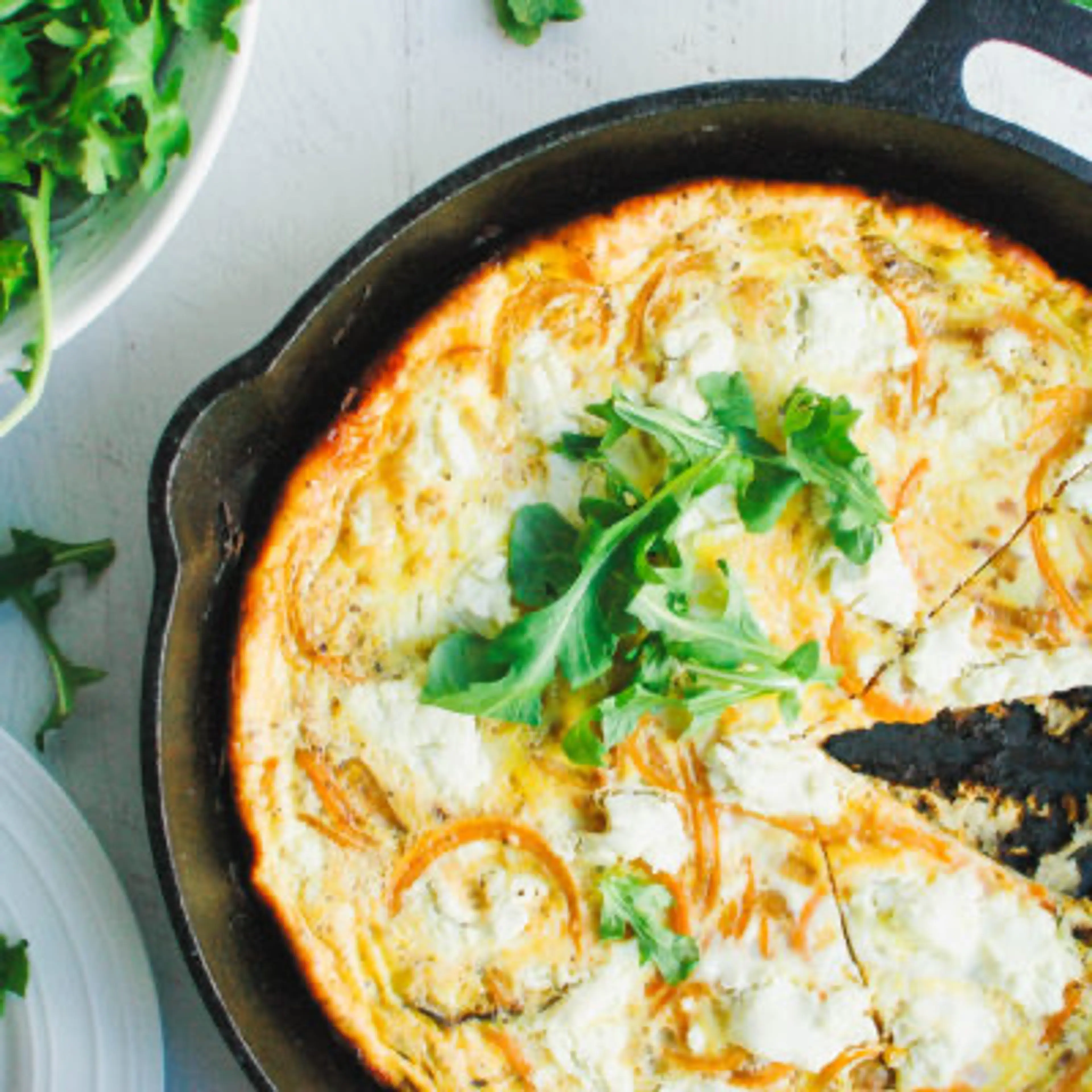 Butternut Squash Frittata with Goat Cheese and Caramelized O