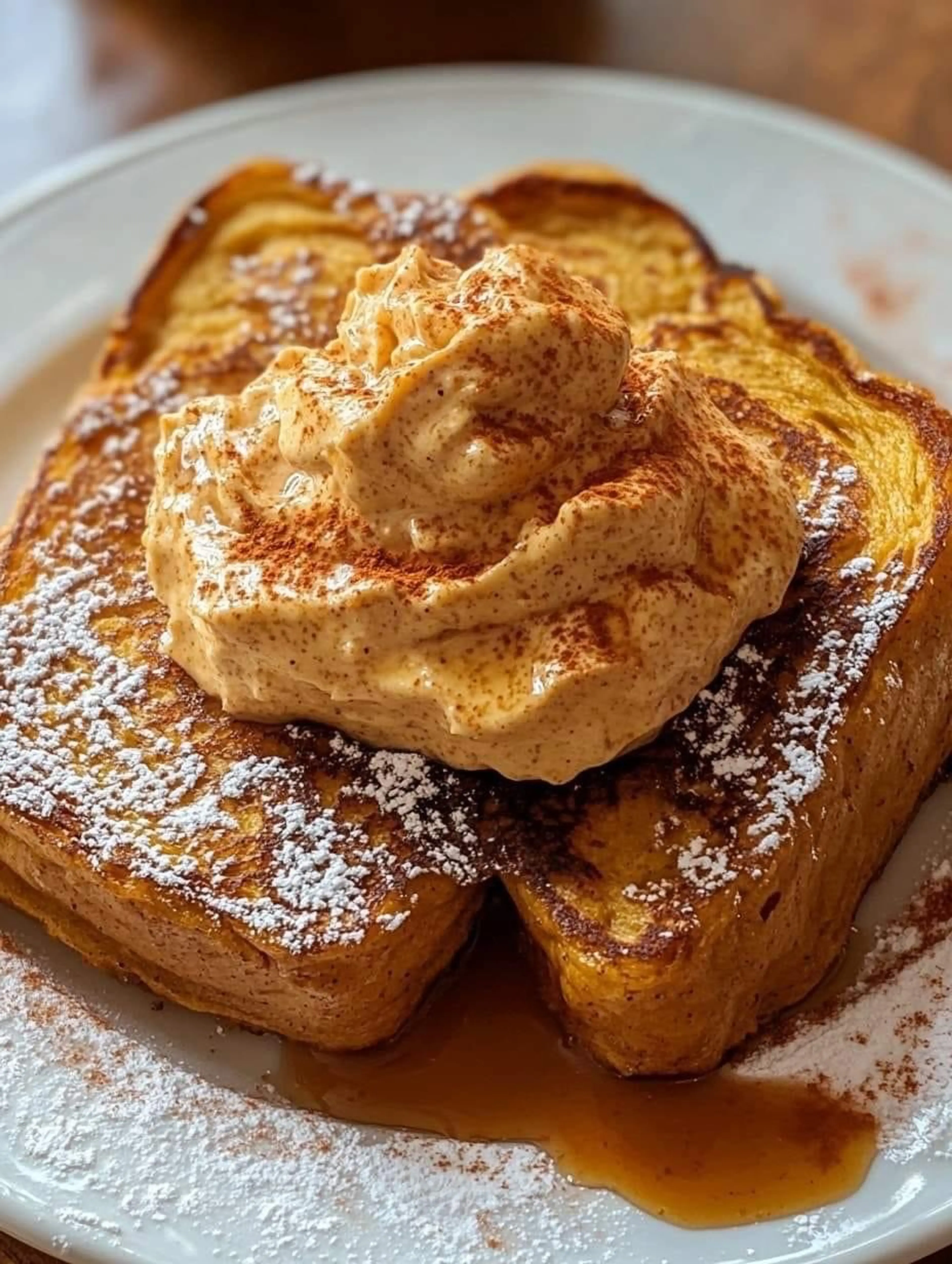 Pumpkin French Toast with Whipped Pumpkin Spice Honey Butter