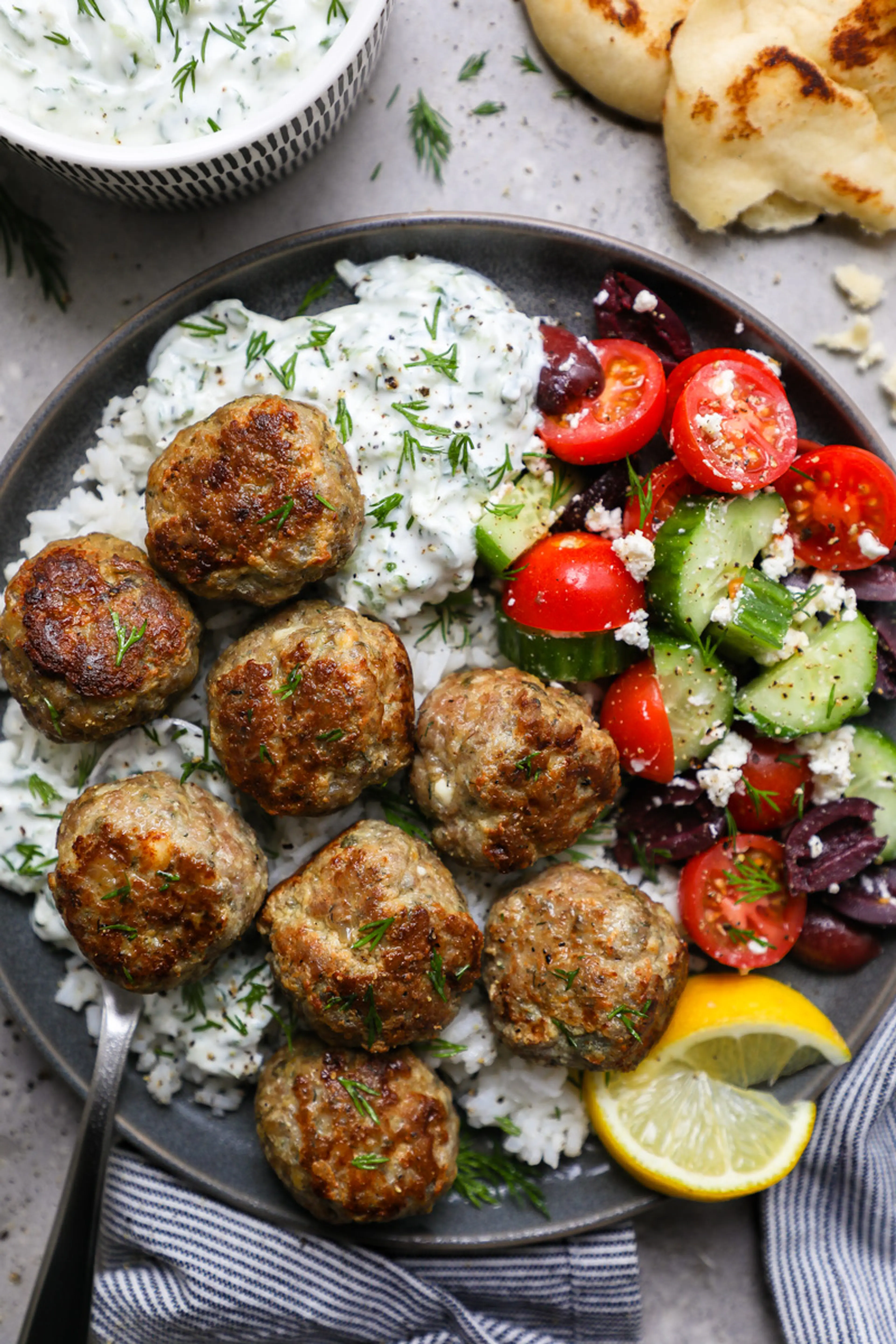 Greek Turkey Meatballs with Tzatziki Sauce