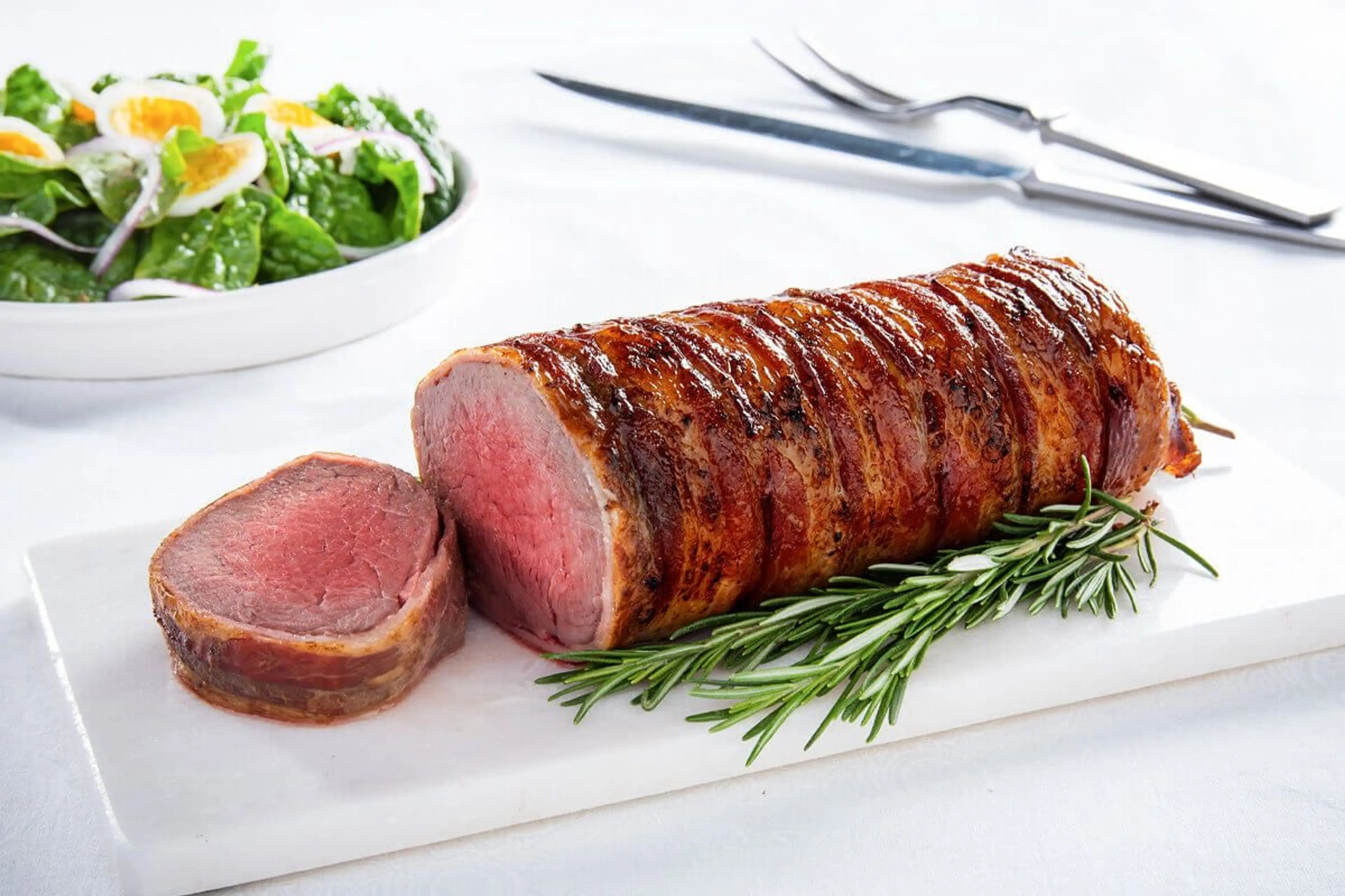 Bacon-Wrapped Tenderloin Roast with Maple and Rosemary