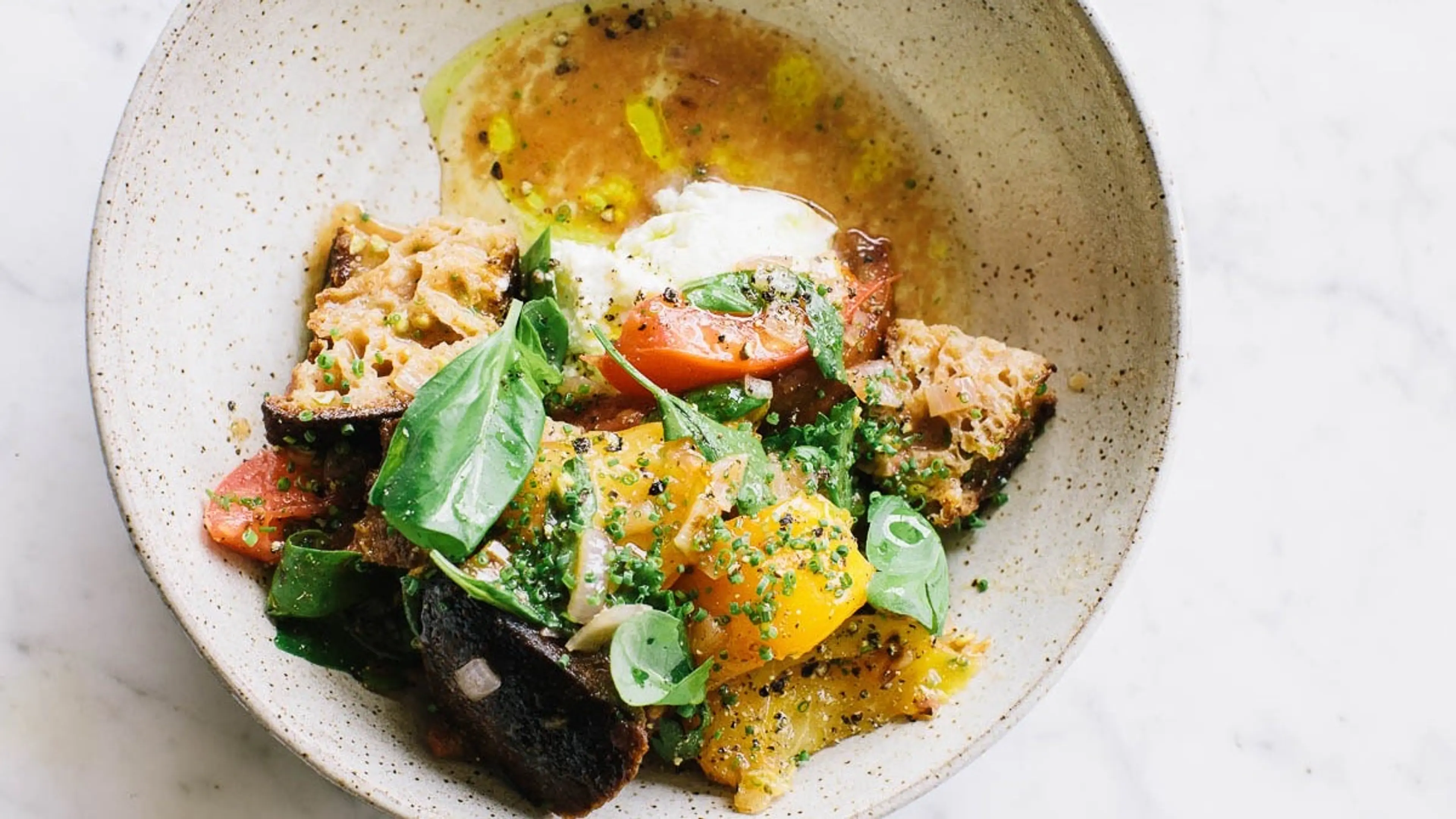 Fried-Bread Panzanella with Ricotta and Herbs