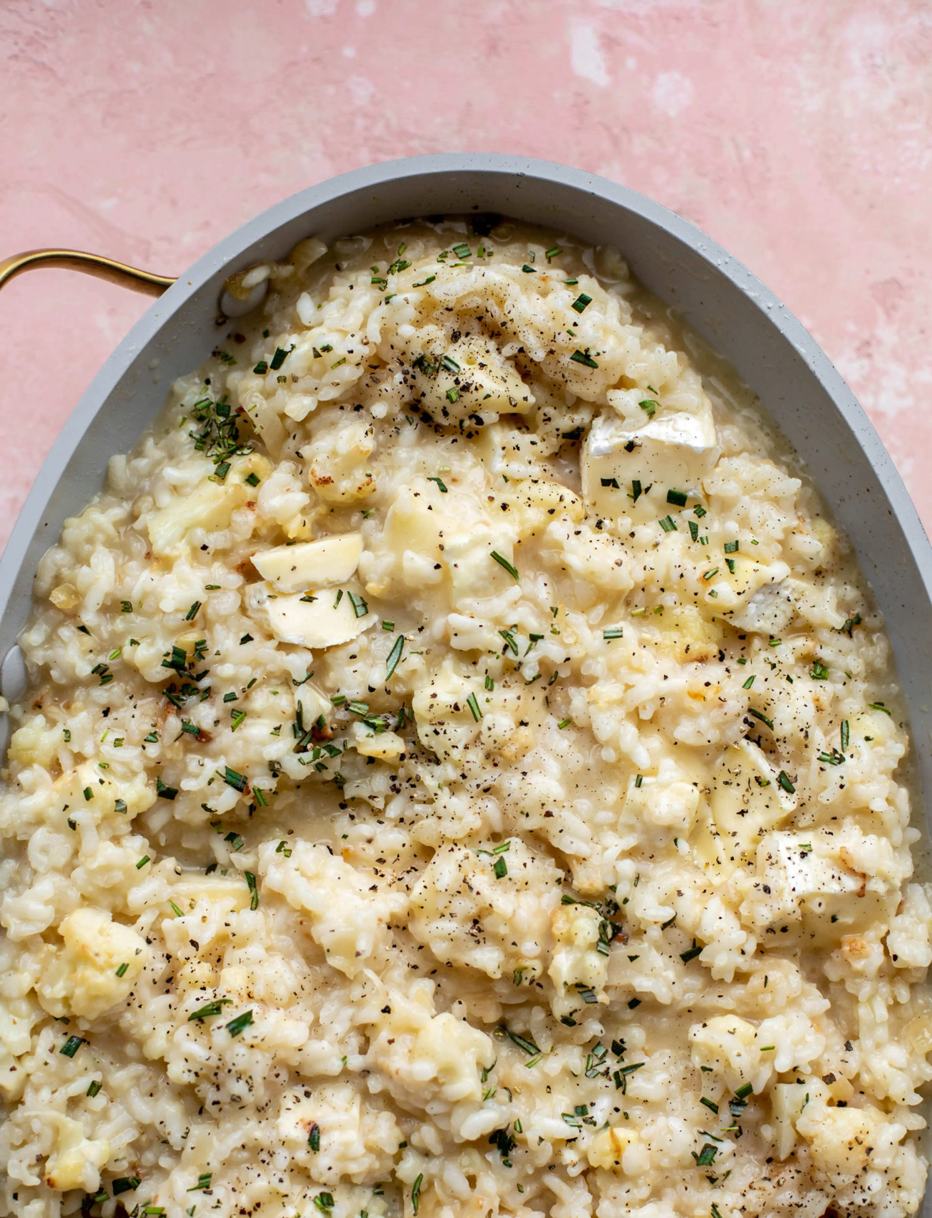 Toasted Cauliflower and Brie Baked Risotto