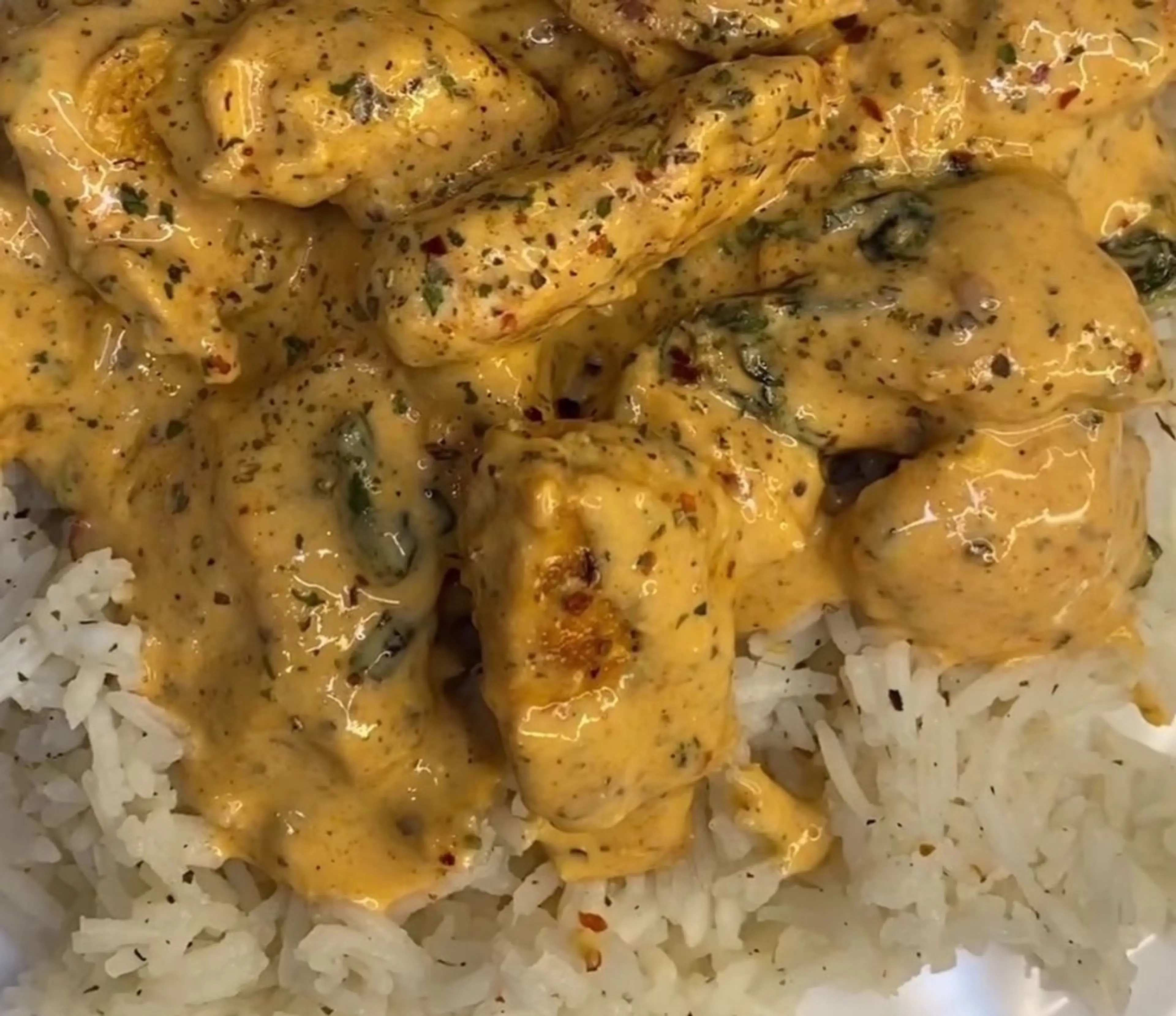 Cream Chicken with rice