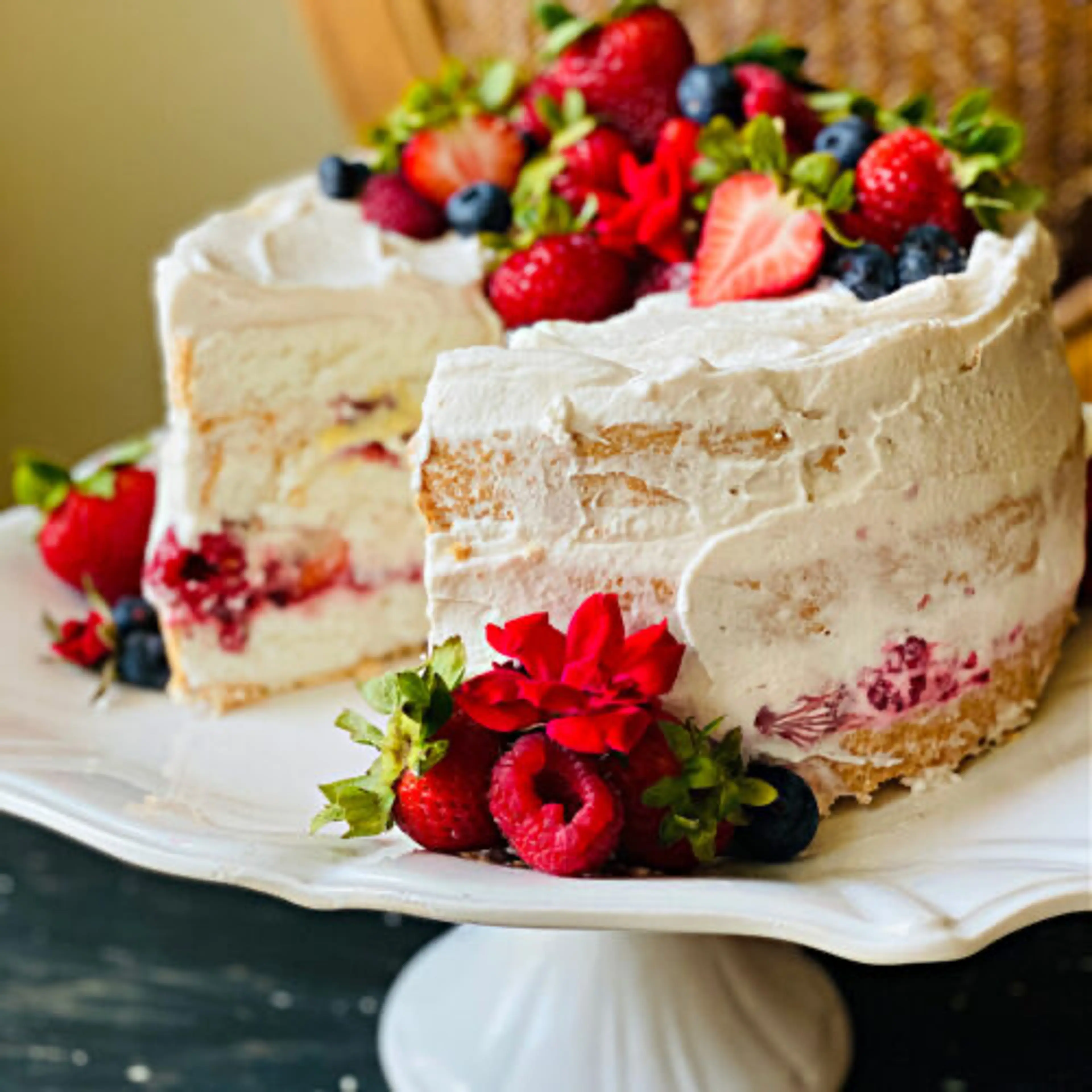 Custard Angel Food Cake