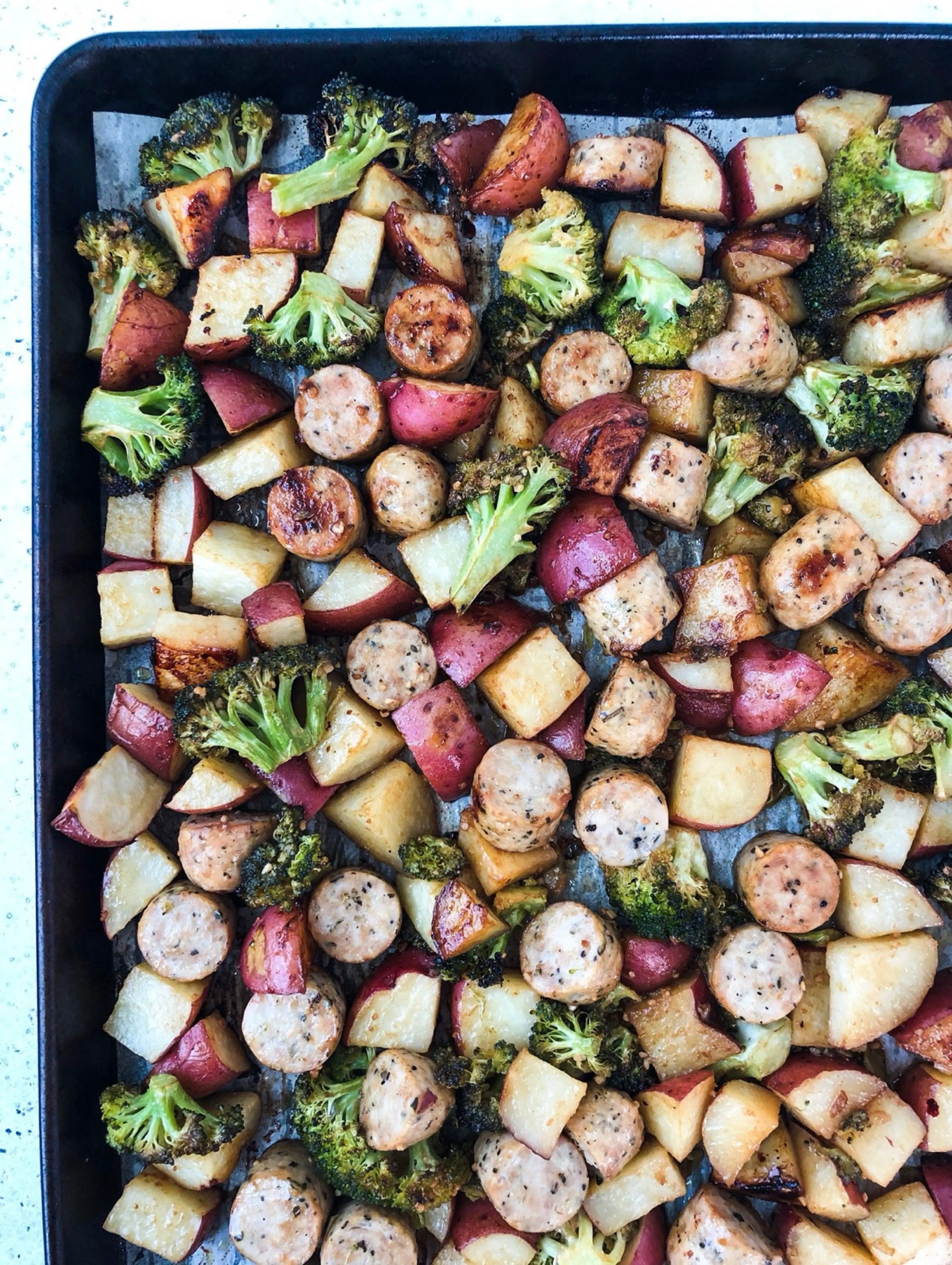 Sausage, Potato & Broccoli Sheet Pan Supper