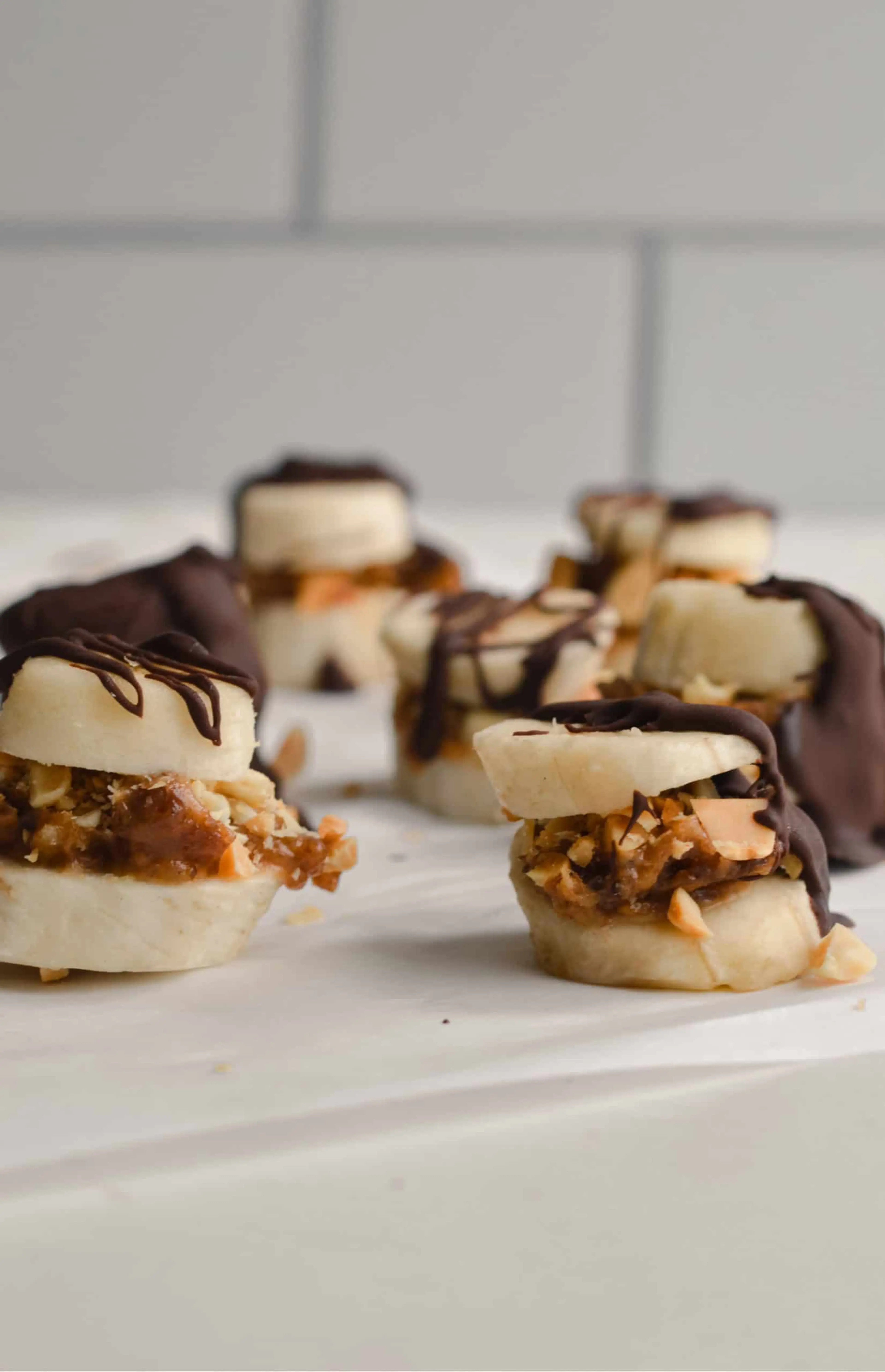 Freezer Banana Snickers Bites