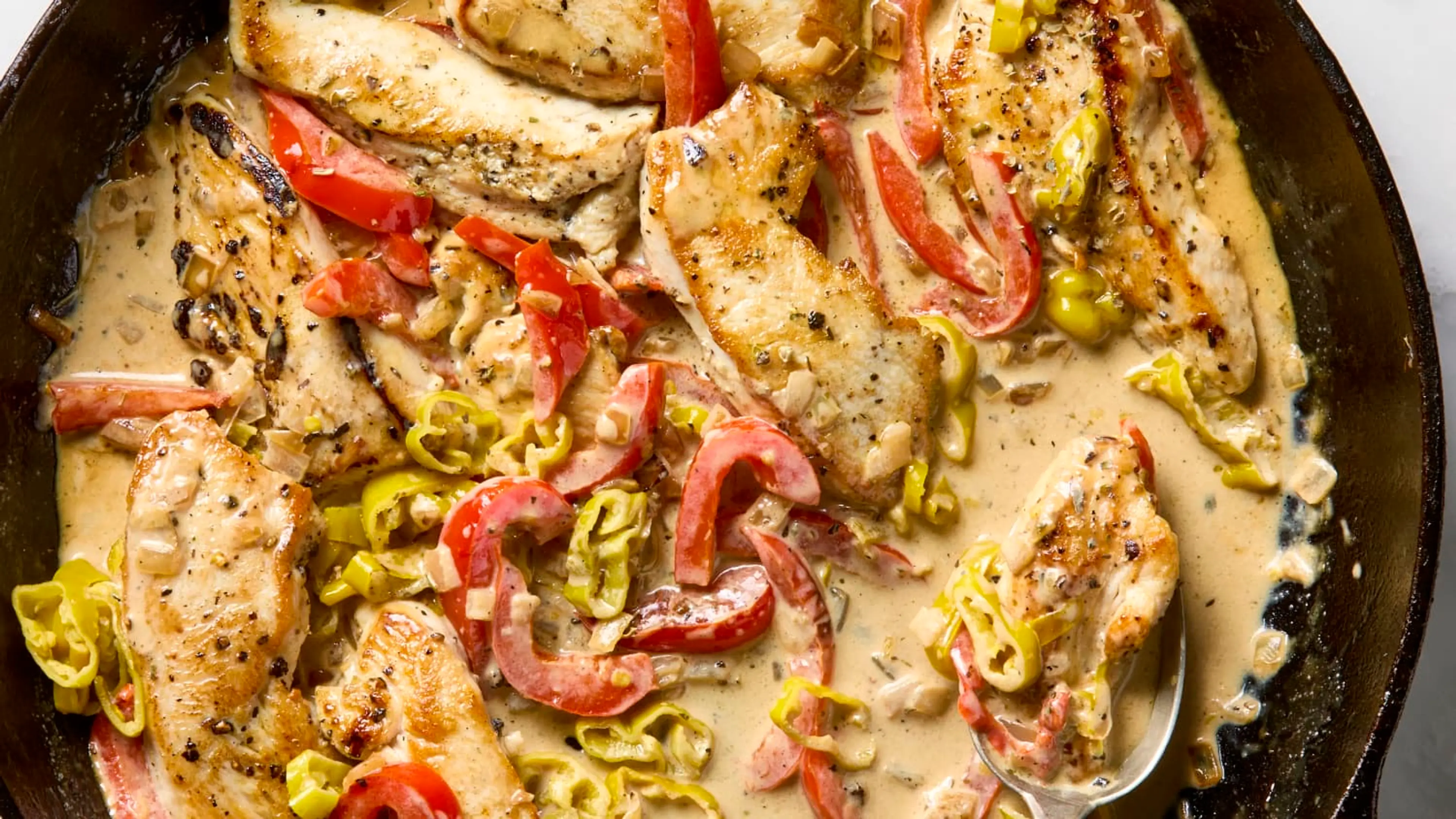 One-Pan Creamy Pepperoncini Chicken