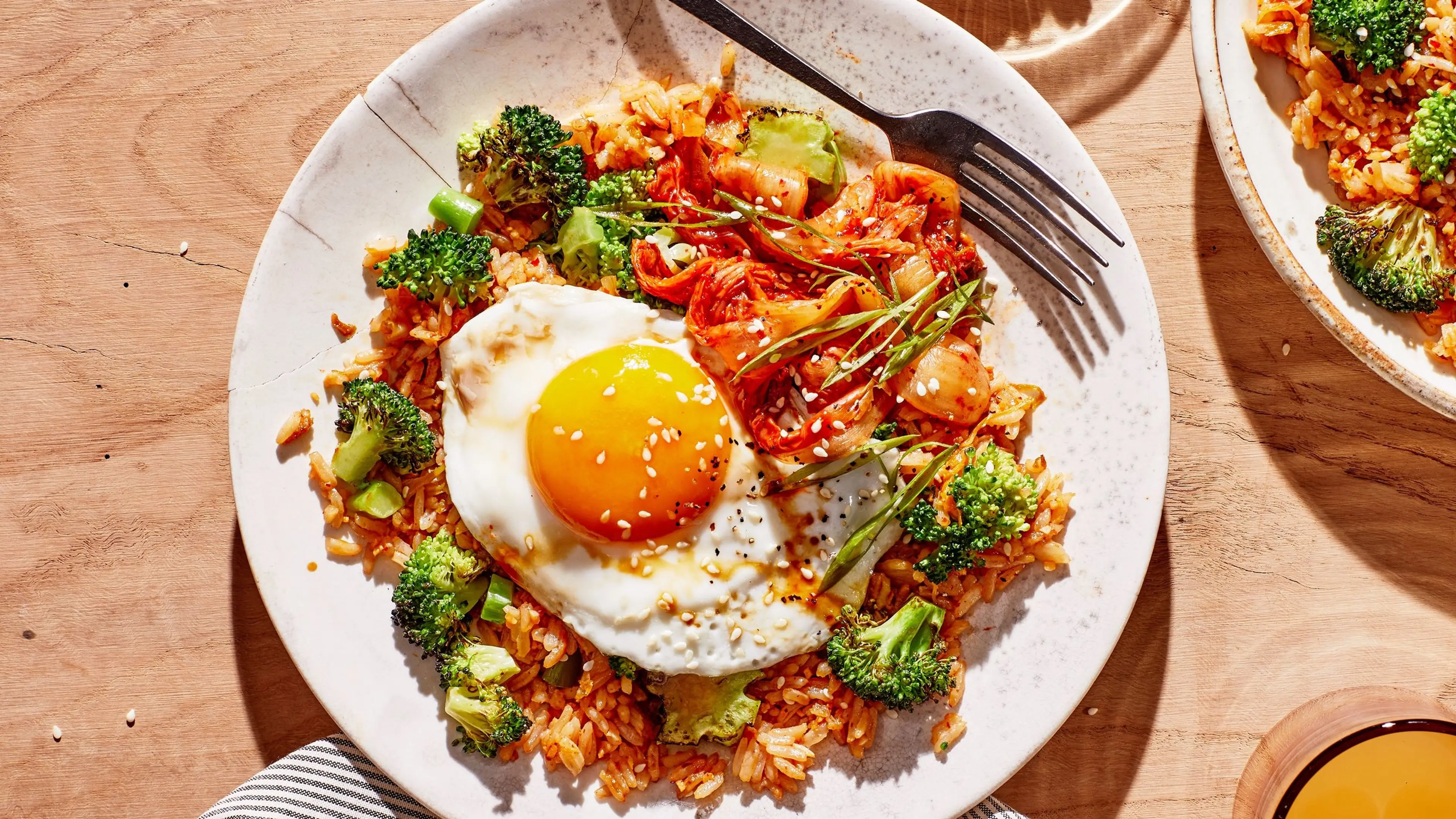Kimchi Fried Rice With Broccoli