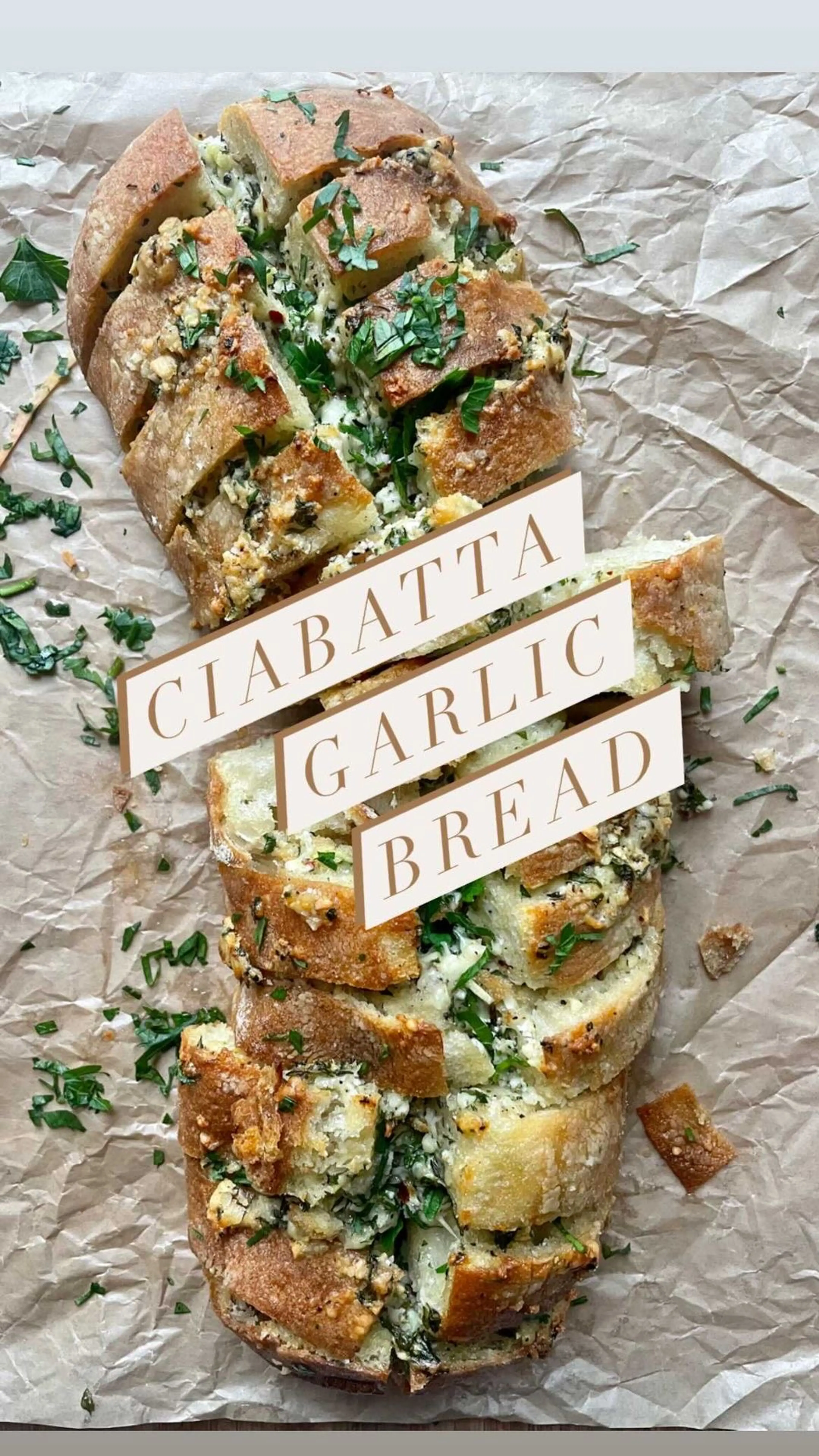 Garlic Pull-apart Ciabatta (or Sourdough*)