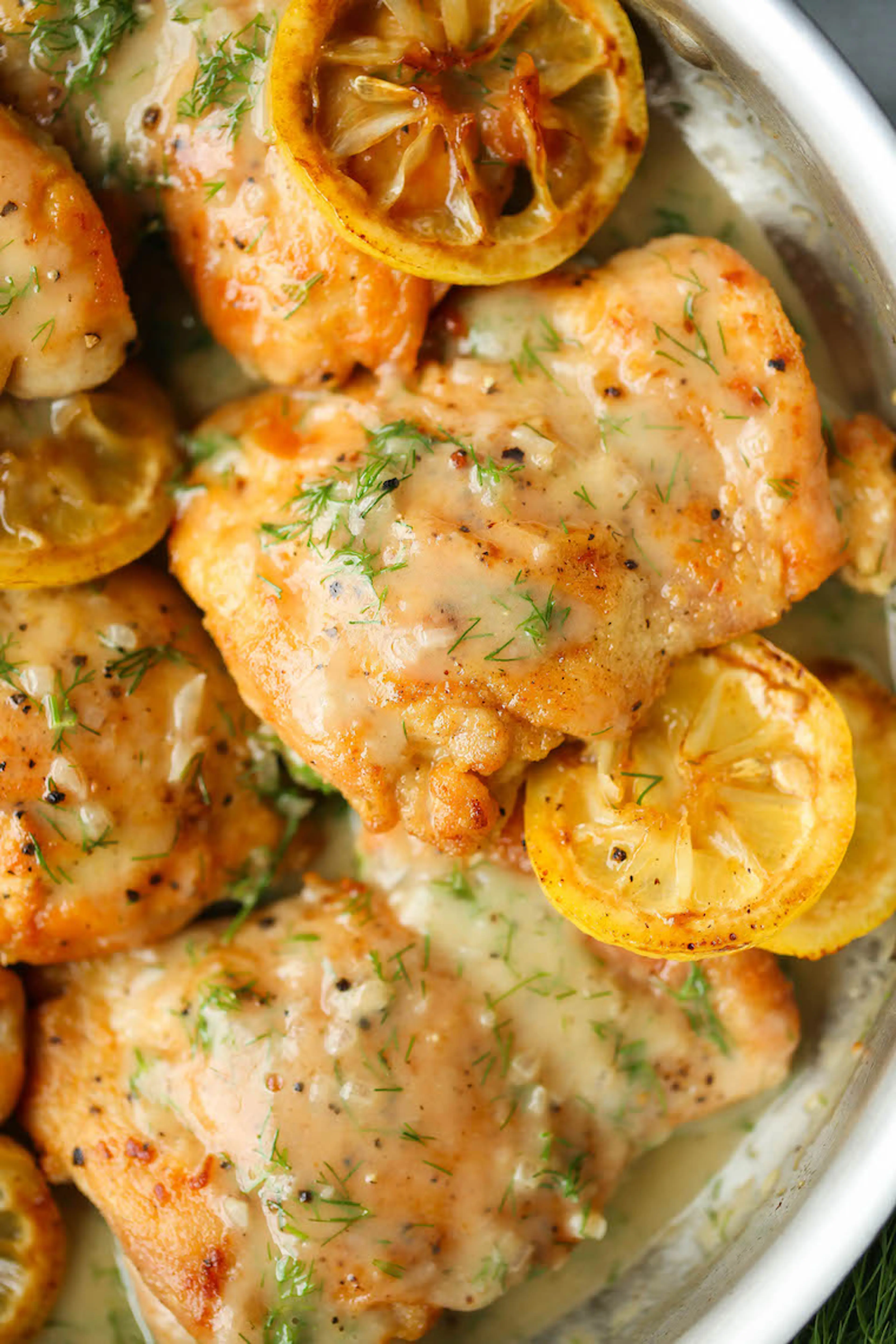 Skillet Lemon Dill Chicken Thighs