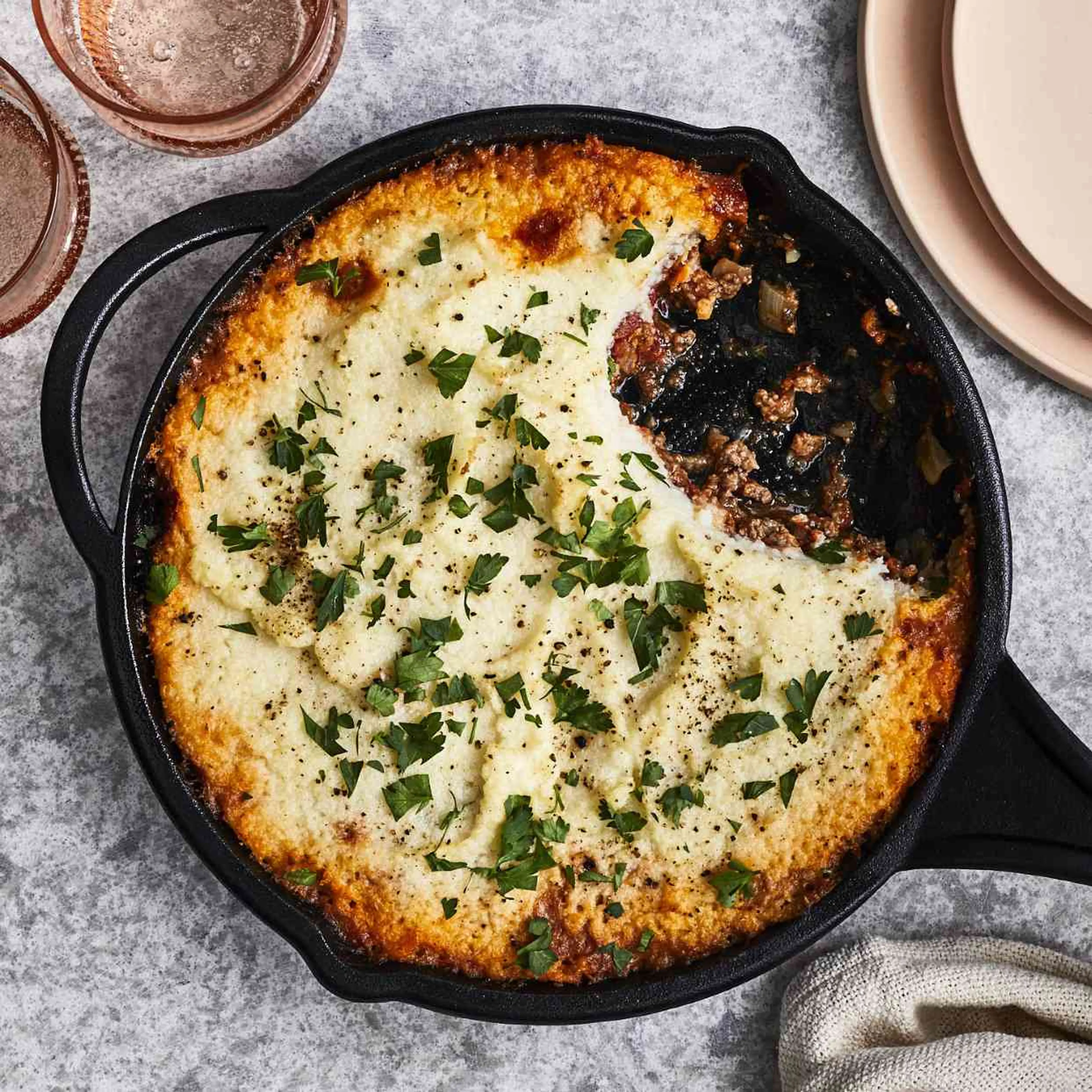 Shepherd's Pie with Cauliflower Topping