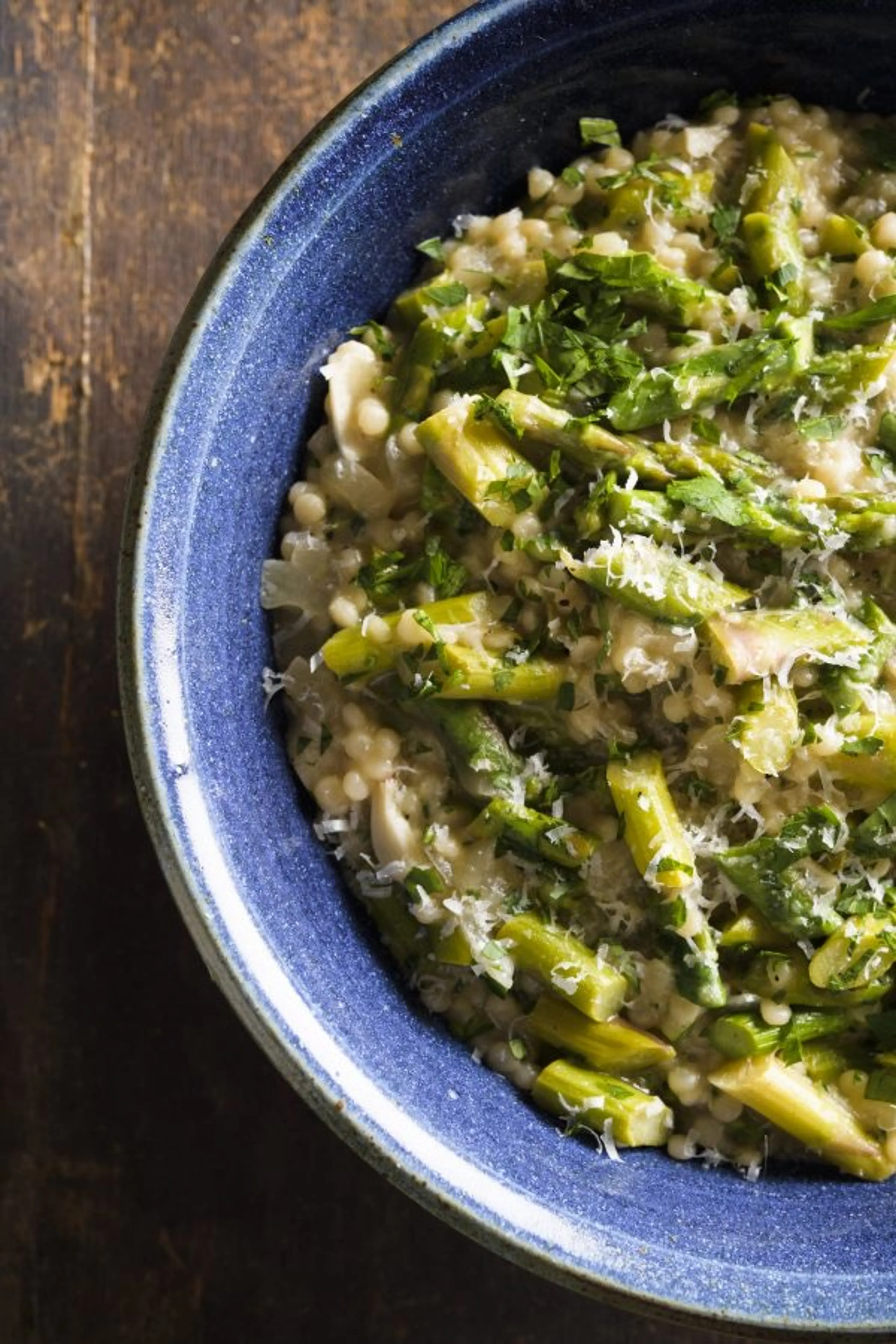 Pearl Couscous “Risotto” with Asparagus