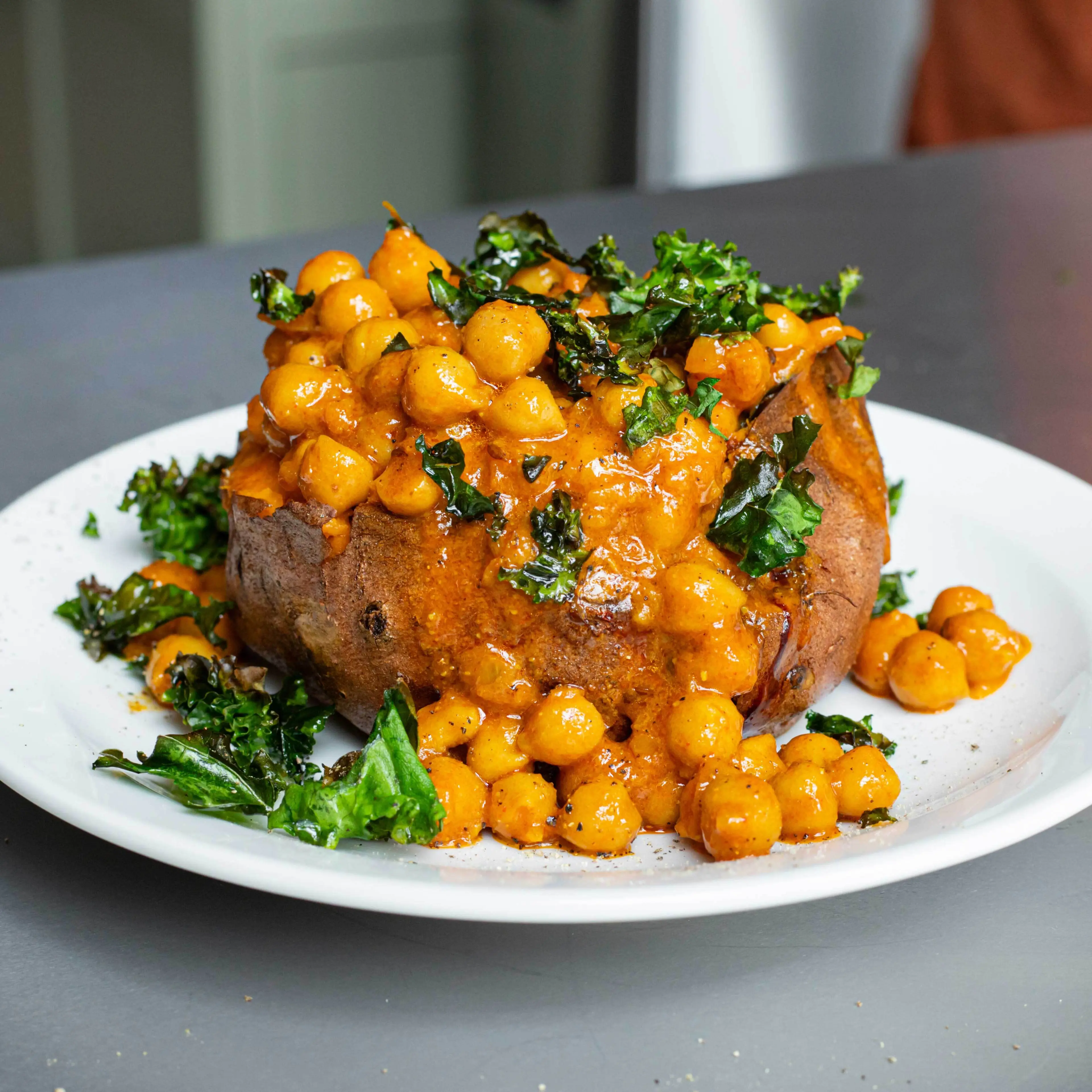 Roast Sweet Potato with Chickpea & Coconut Curry Recipe