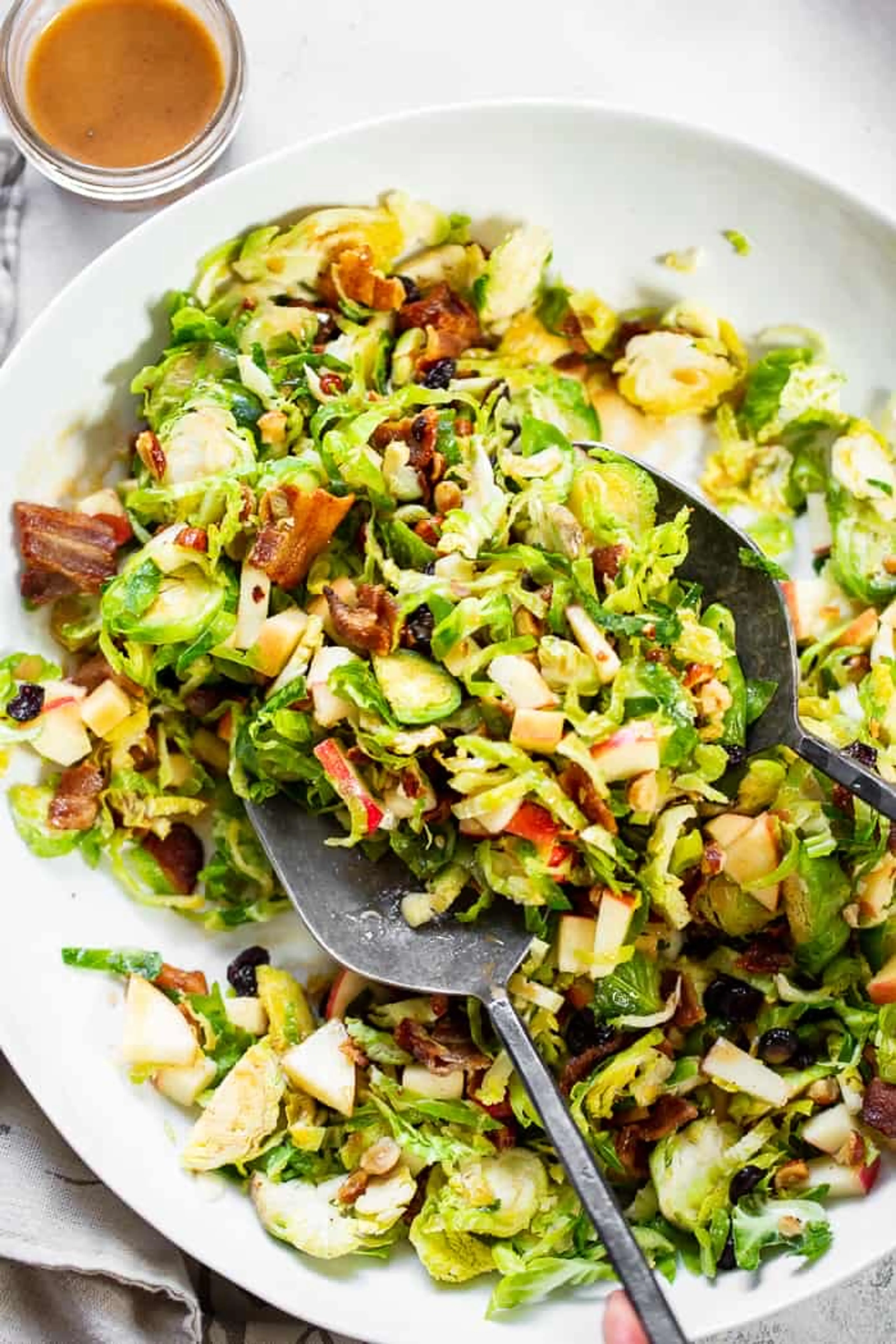 Brussels Sprouts Salad with Bacon and Apple Vinaigrette