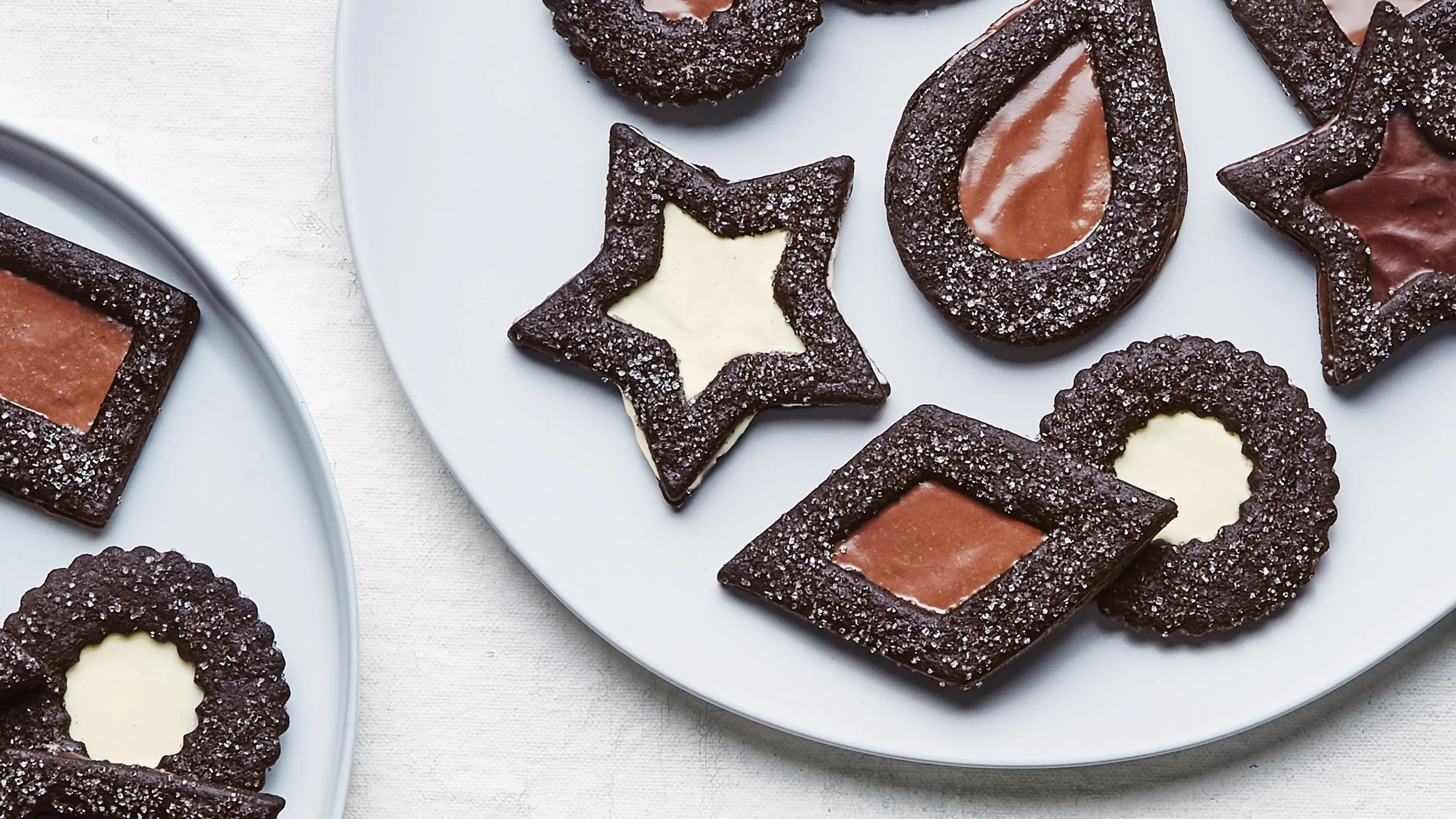 Chocolate-Tahini Linzer Cookies