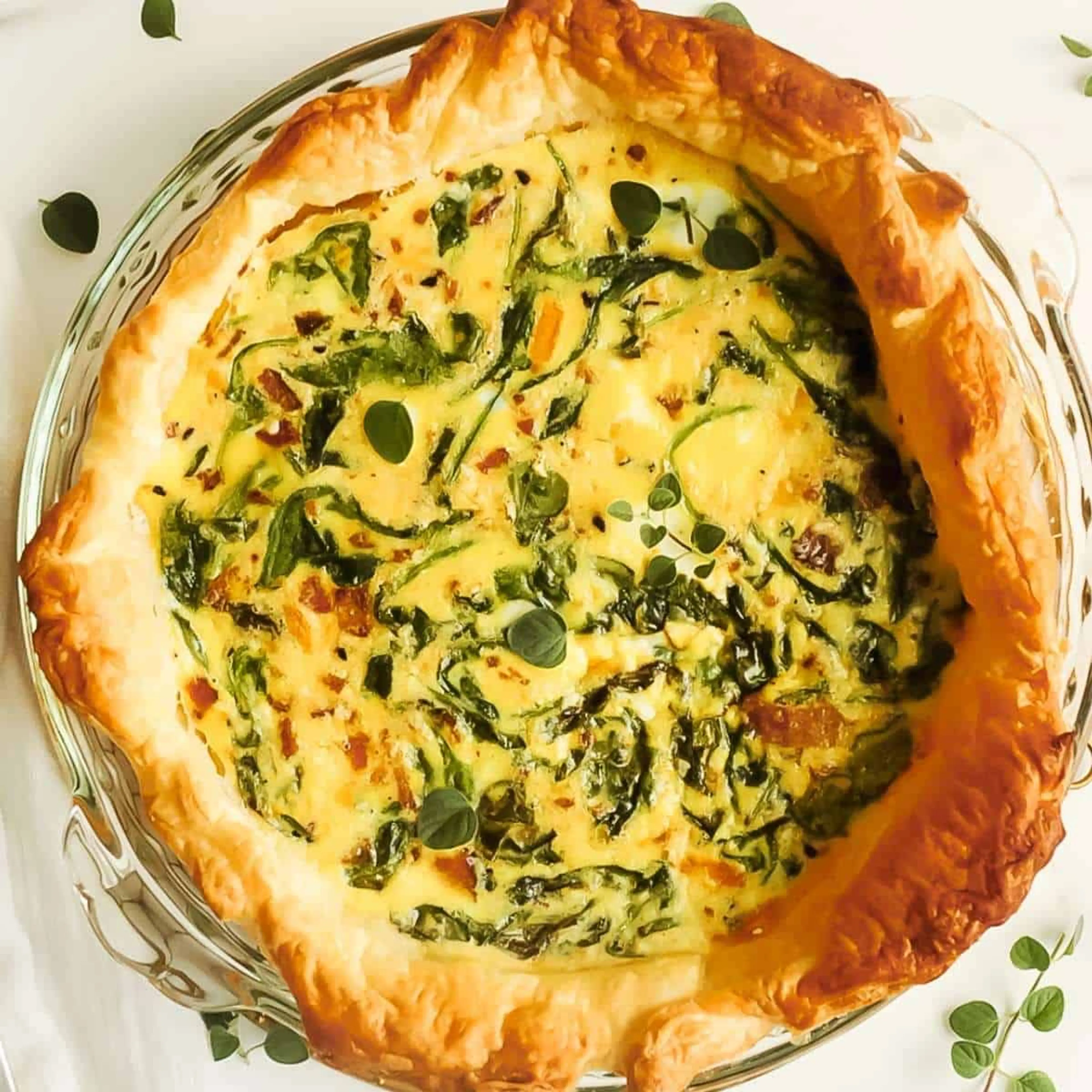 Puff Pastry Quiche Recipe with Spinach and Bacon