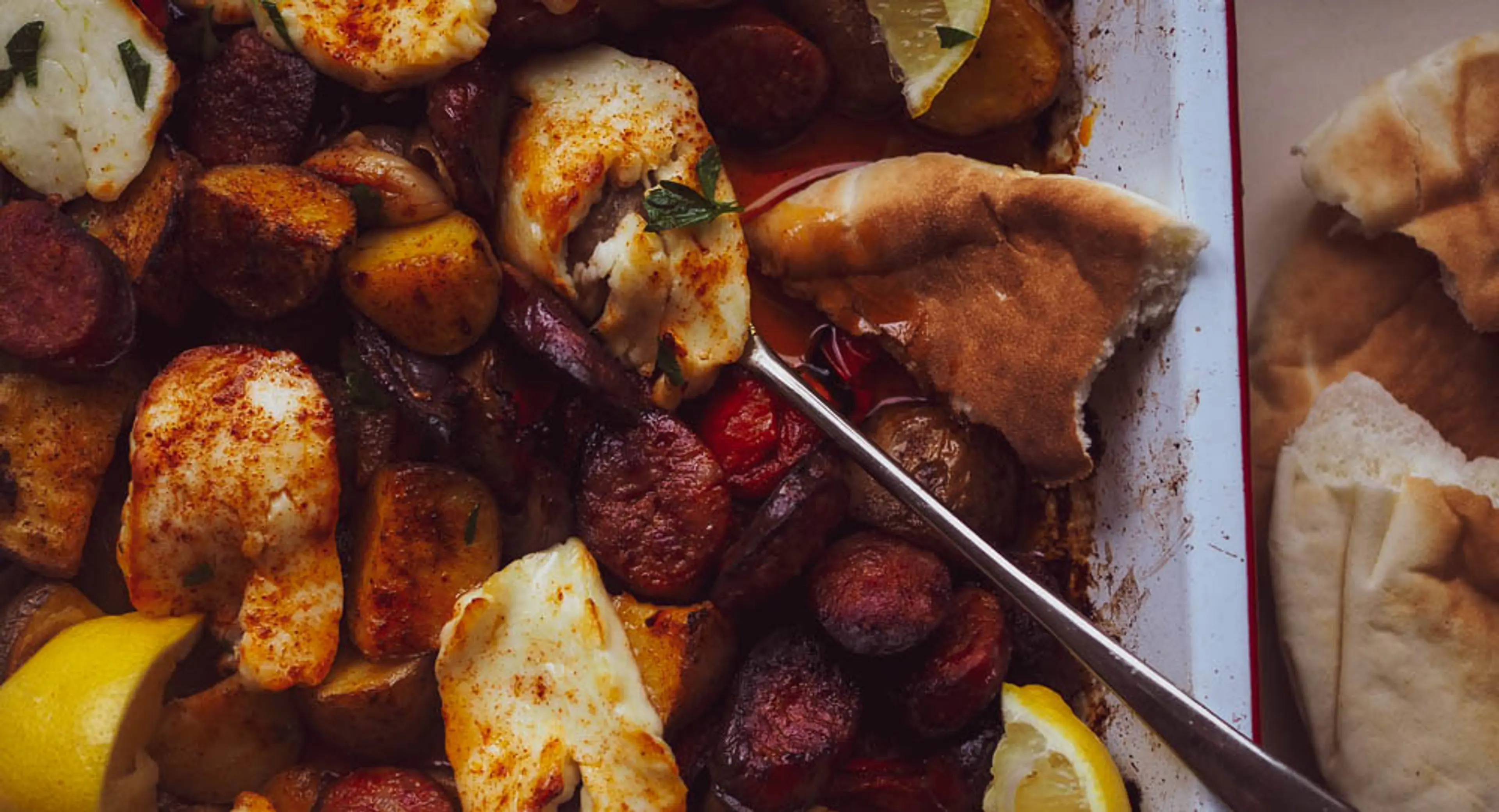 DELICIOUS Chorizo, Halloumi & Potato Tray Bake!