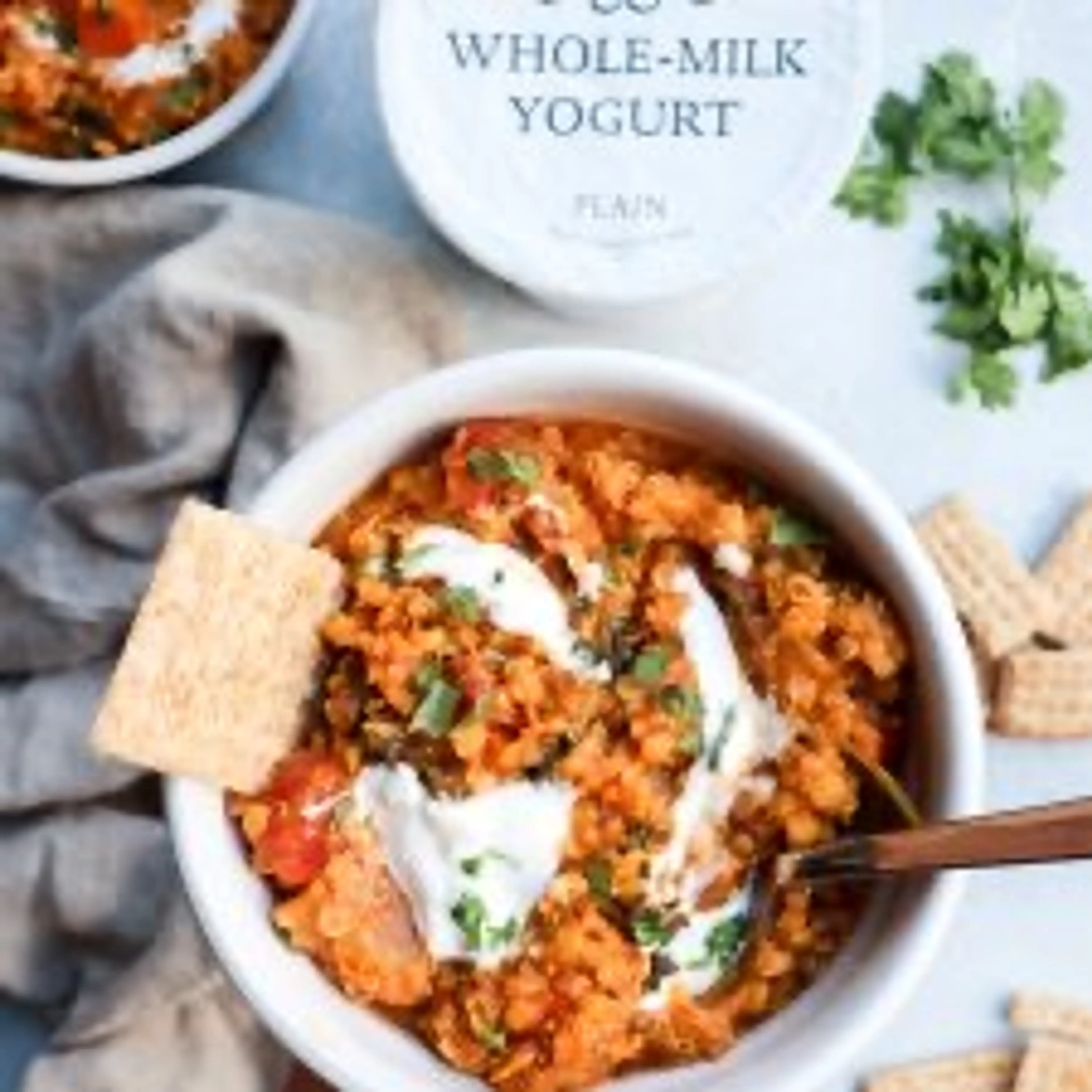 creamy red lentil, kale & quinoa stew