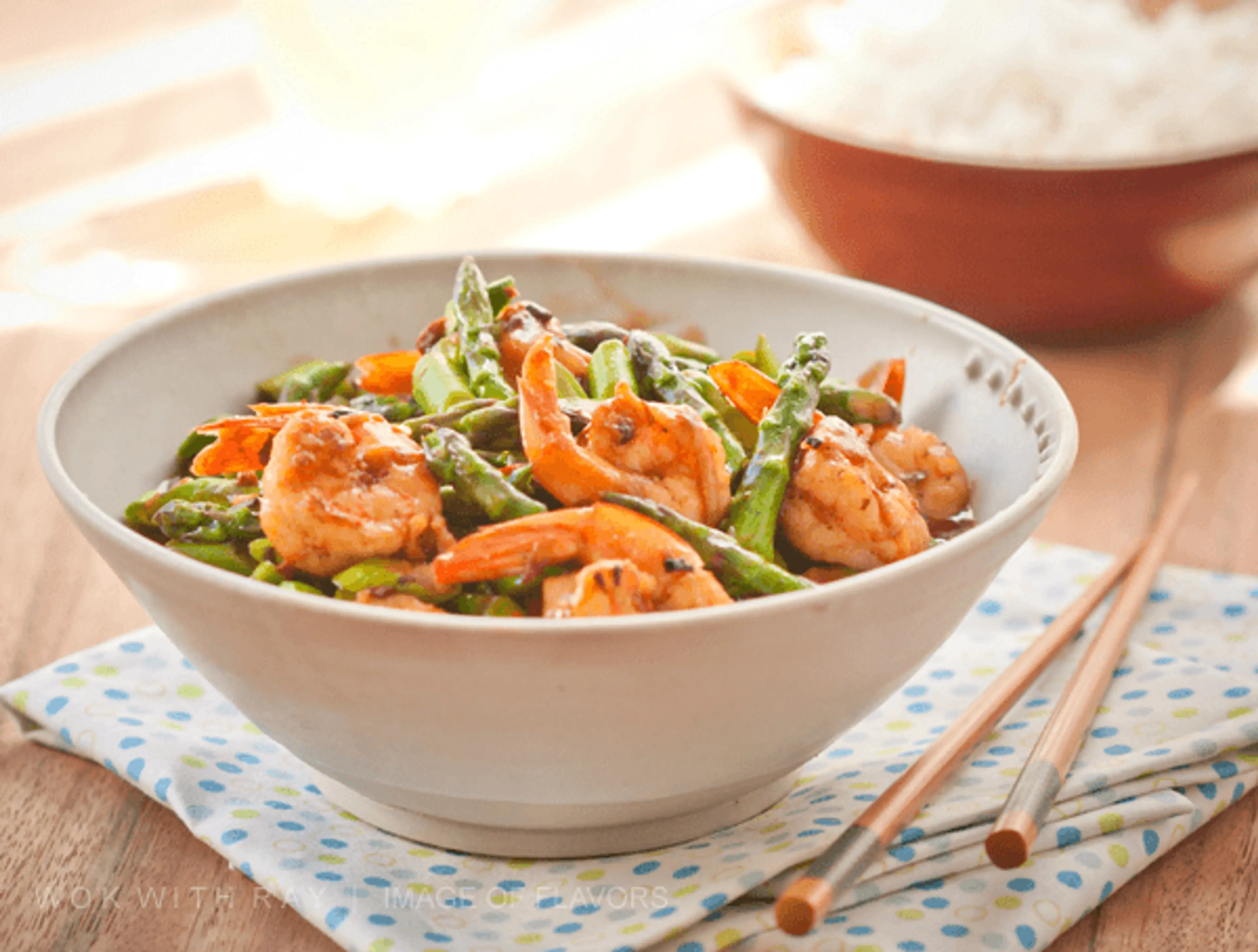 Stir Fried Shrimp & Asparagus in Black Bean Sauce