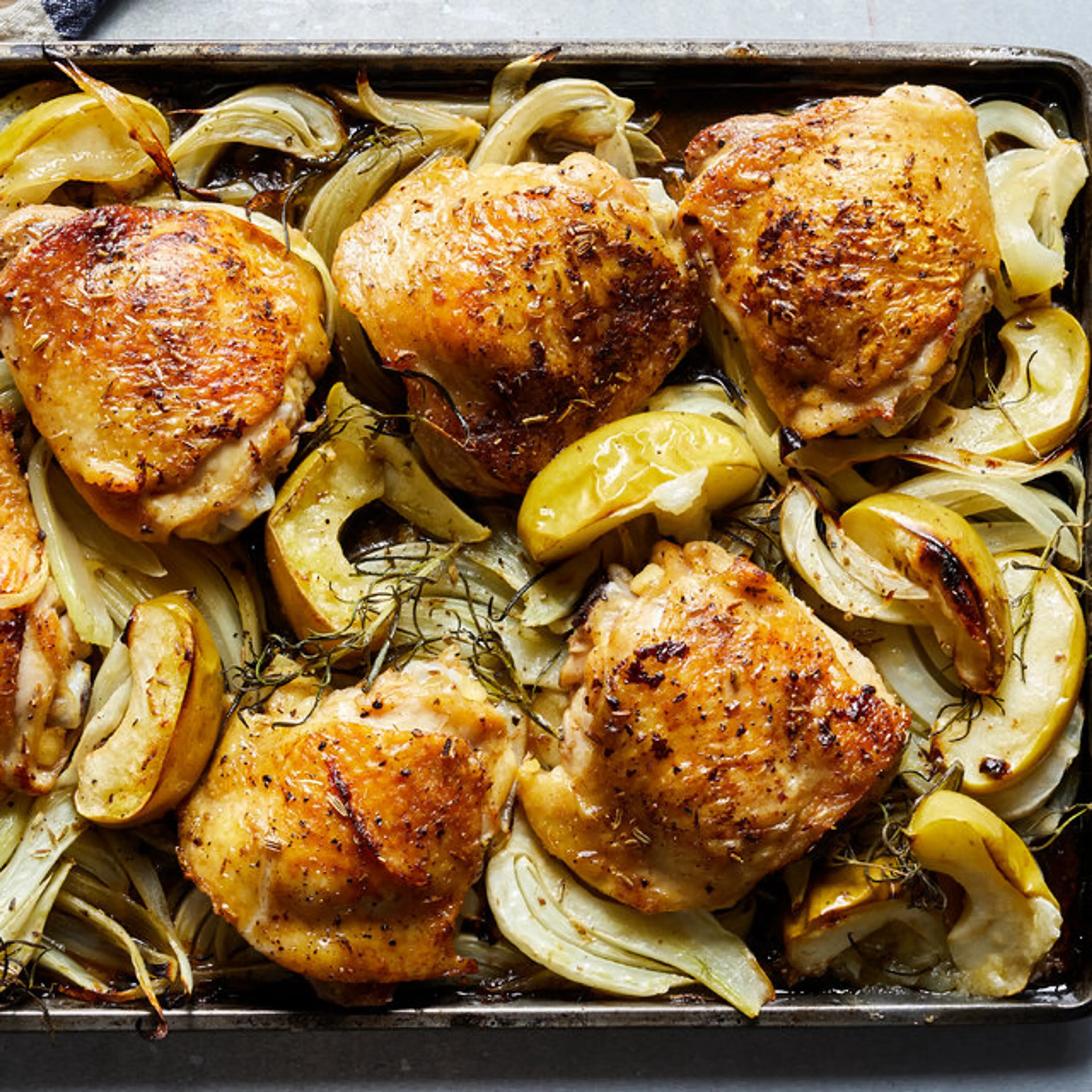 Sheet-Pan Chicken With Apple, Fennel and Onion